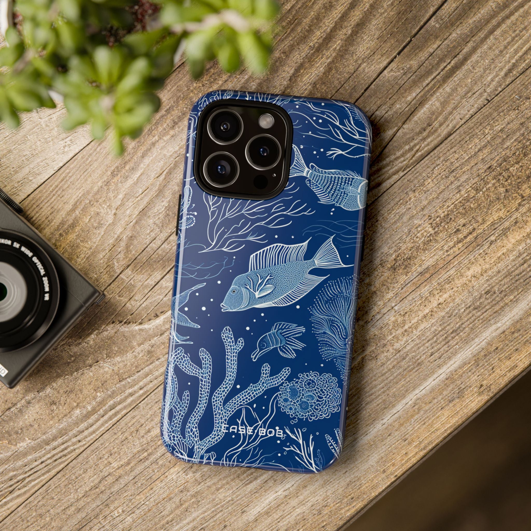 Navy Scale Reef iPhone 16 Pro Max Case - Tough