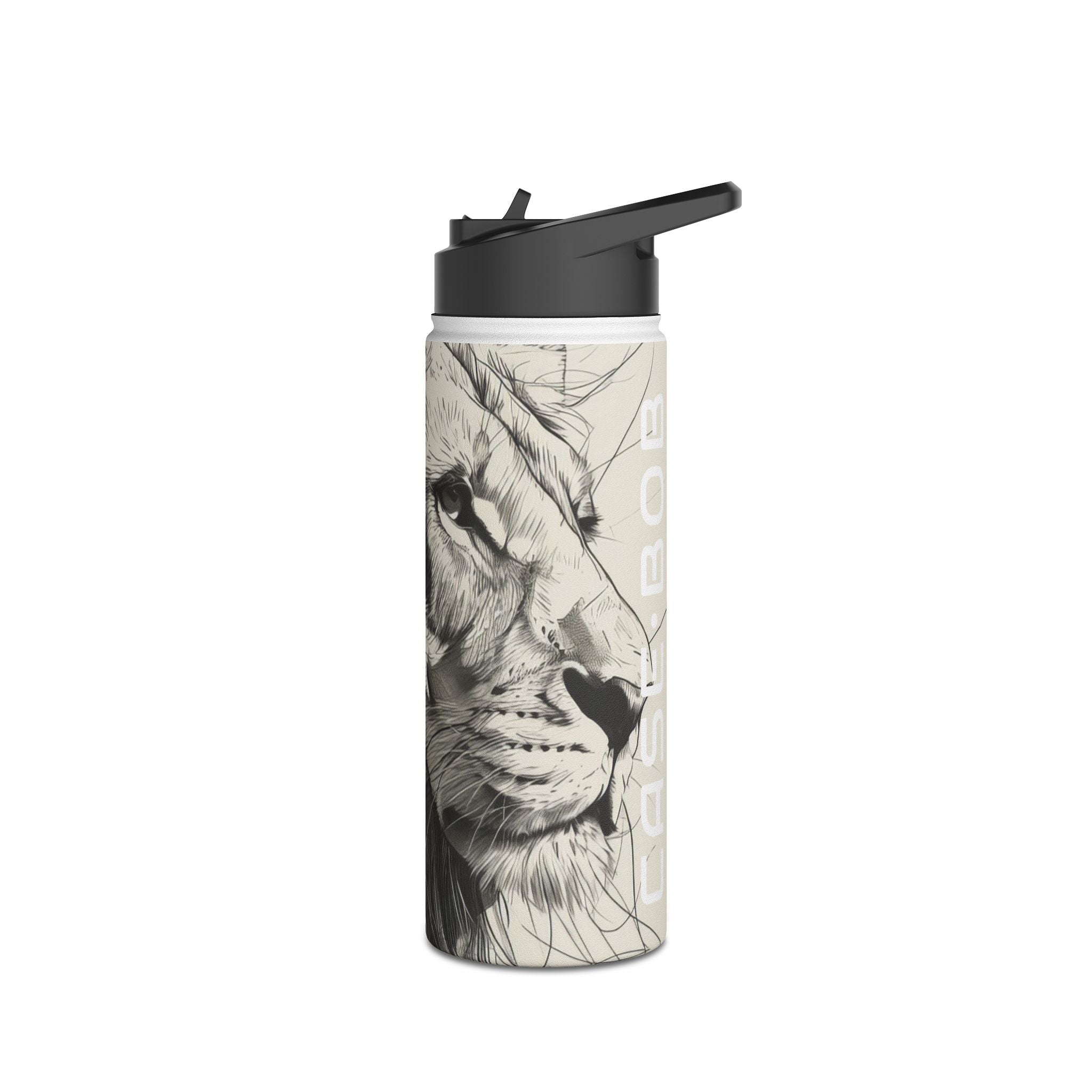 Lion Whisper Gray - Ruostumattomasta teräksestä valmistettu vesipullo