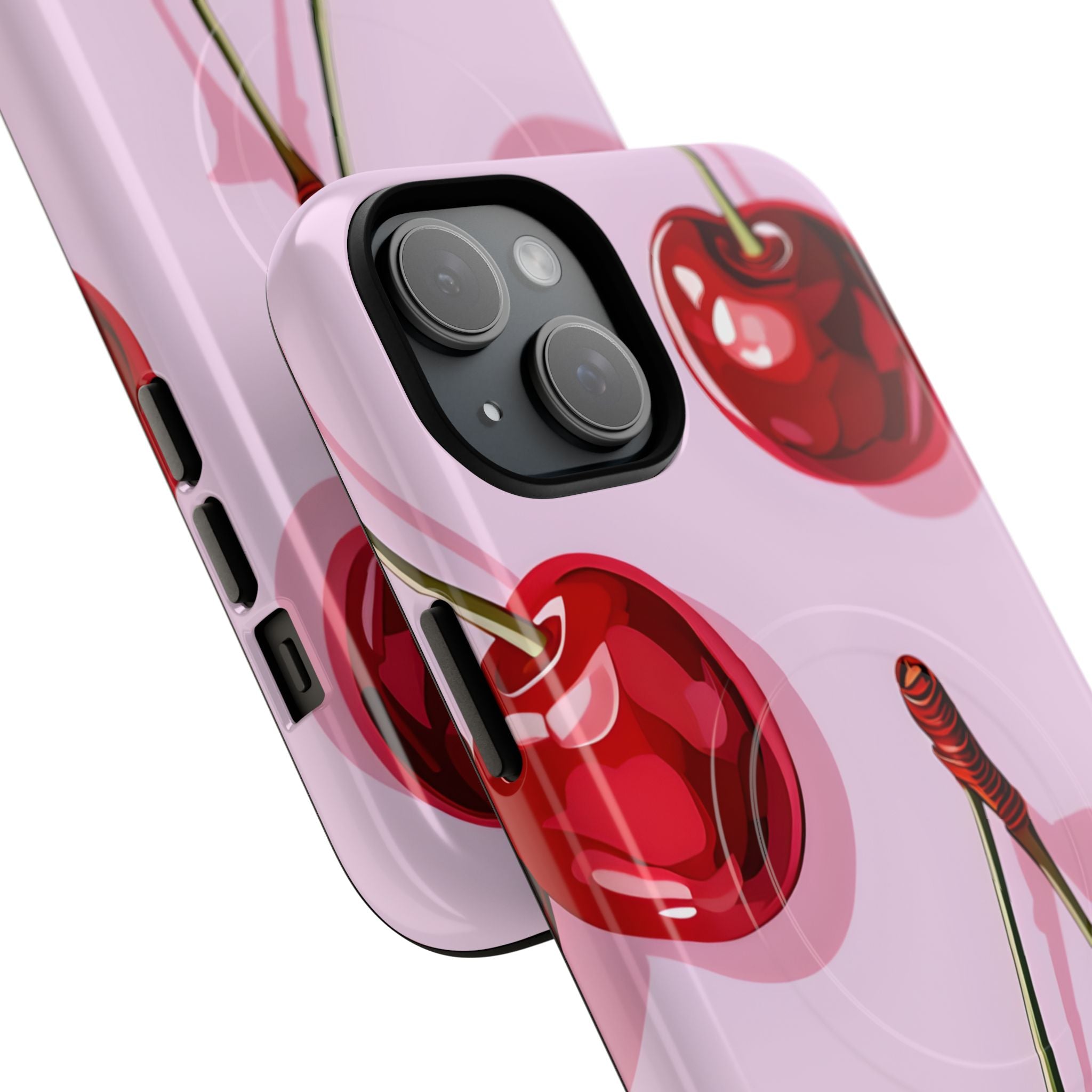 Glossy Cherry Burst iPhone 15 Plus Case - Tough+