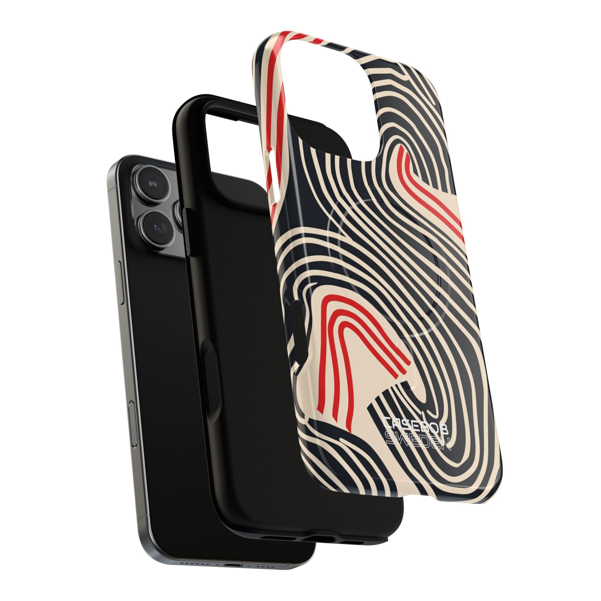Wavy Red Flow iPhone 16 - Tough+