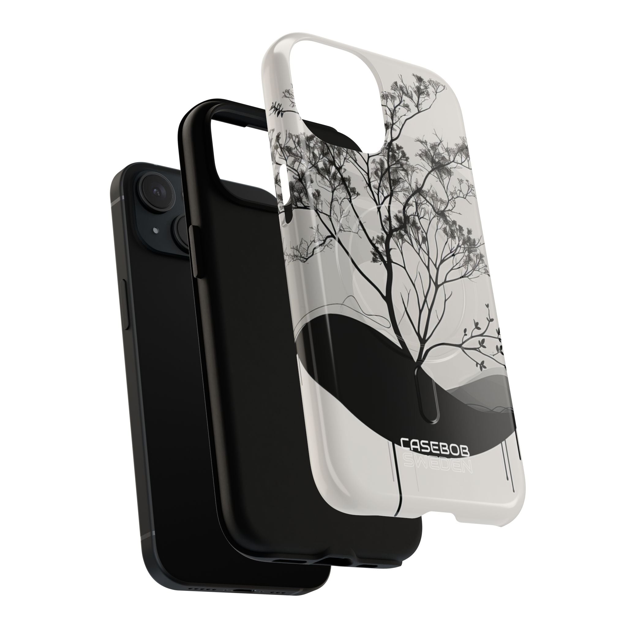 Monochrome Drip Tree iPhone 15 - Tough+