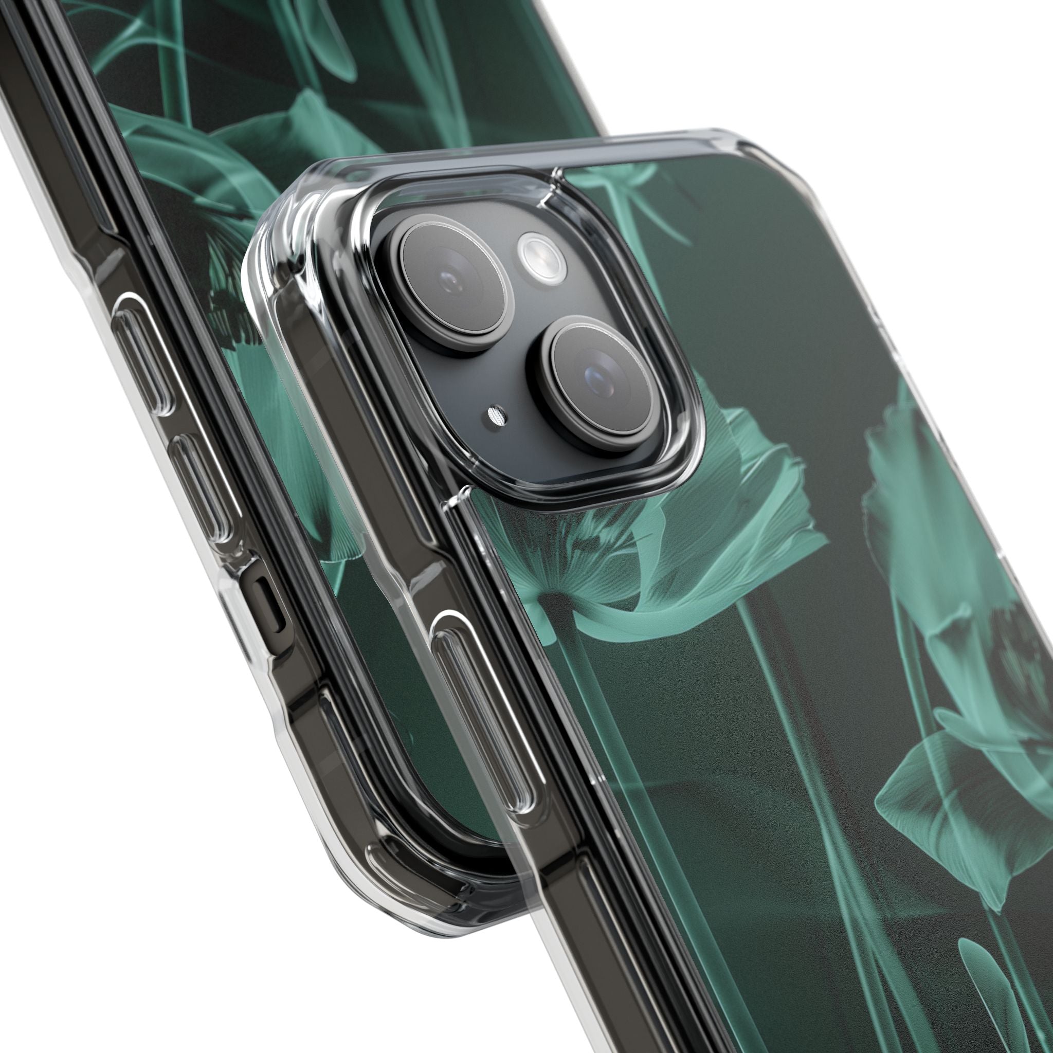 Teal Bloom Radiance iPhone 15 - Impact Clear+