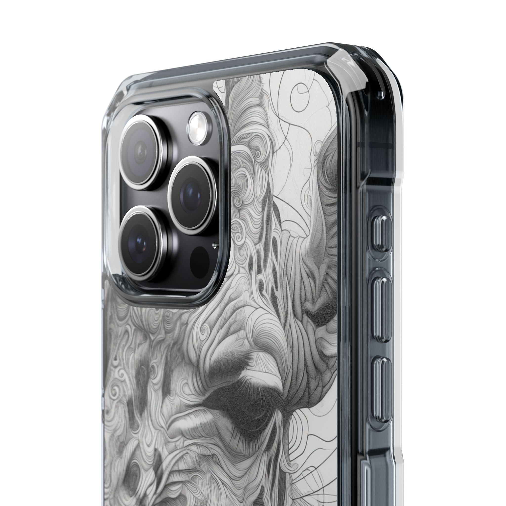 Swirling Giraffe Art iPhone 15 - Impact Clear+