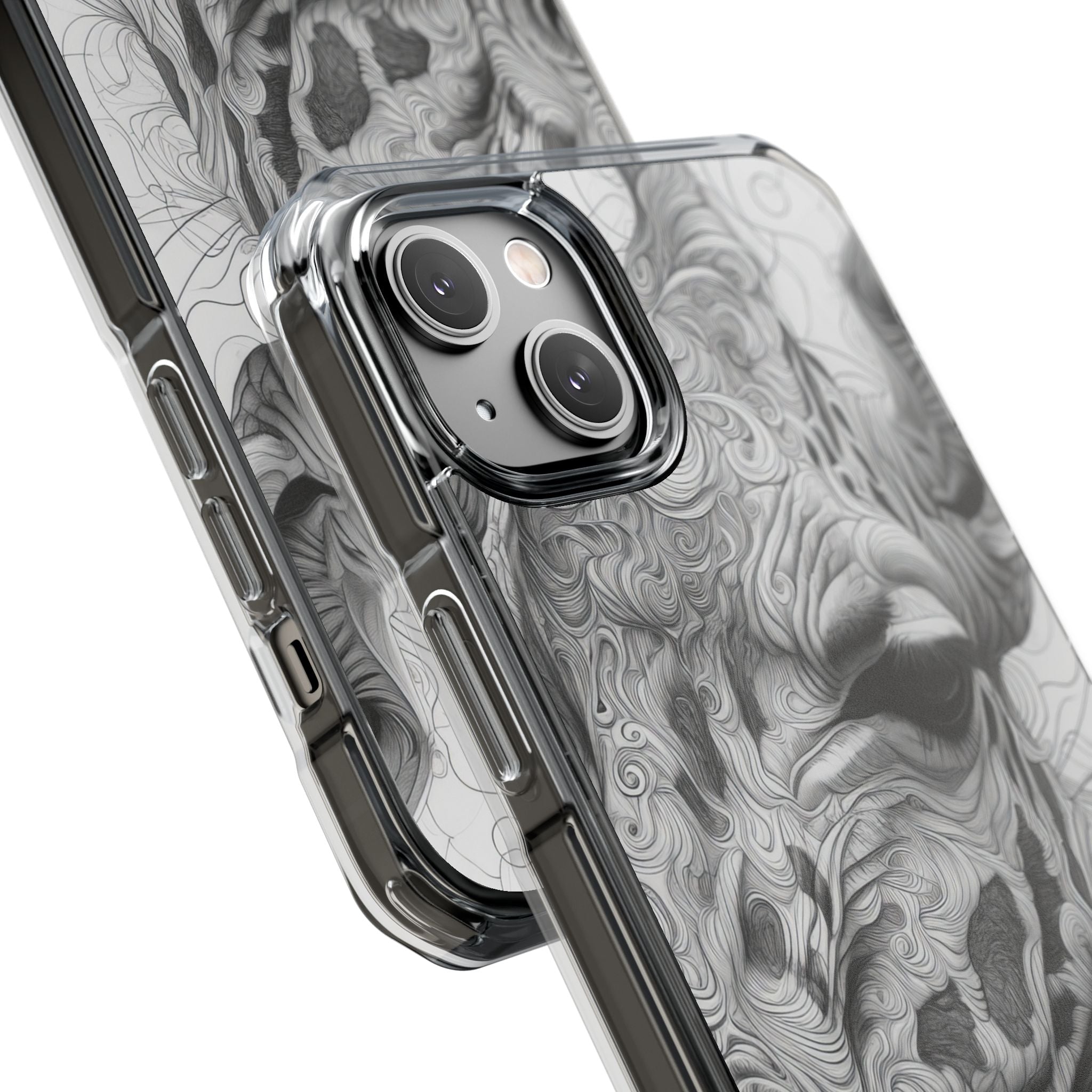 Swirling Giraffe Art iPhone 14 - Impact Clear+