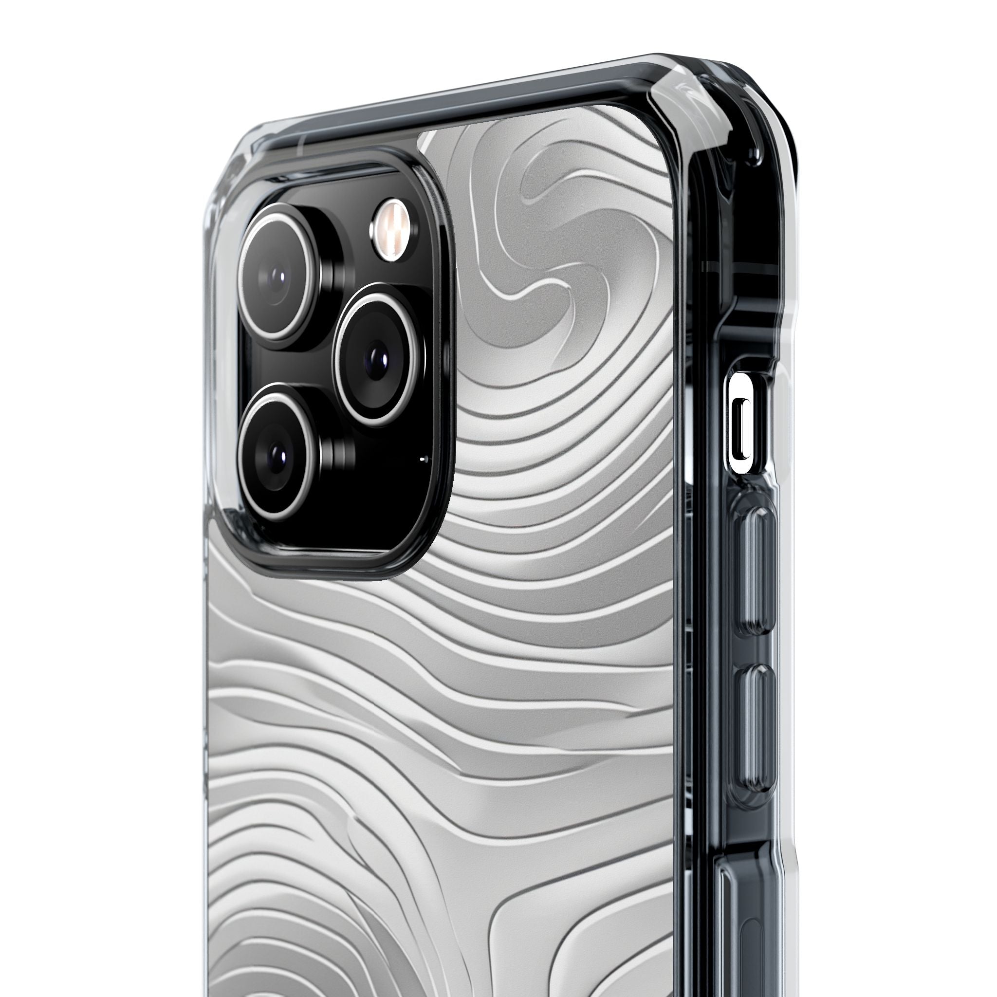 Monochrome Flow Lines iPhone 14 - Impact Clear+