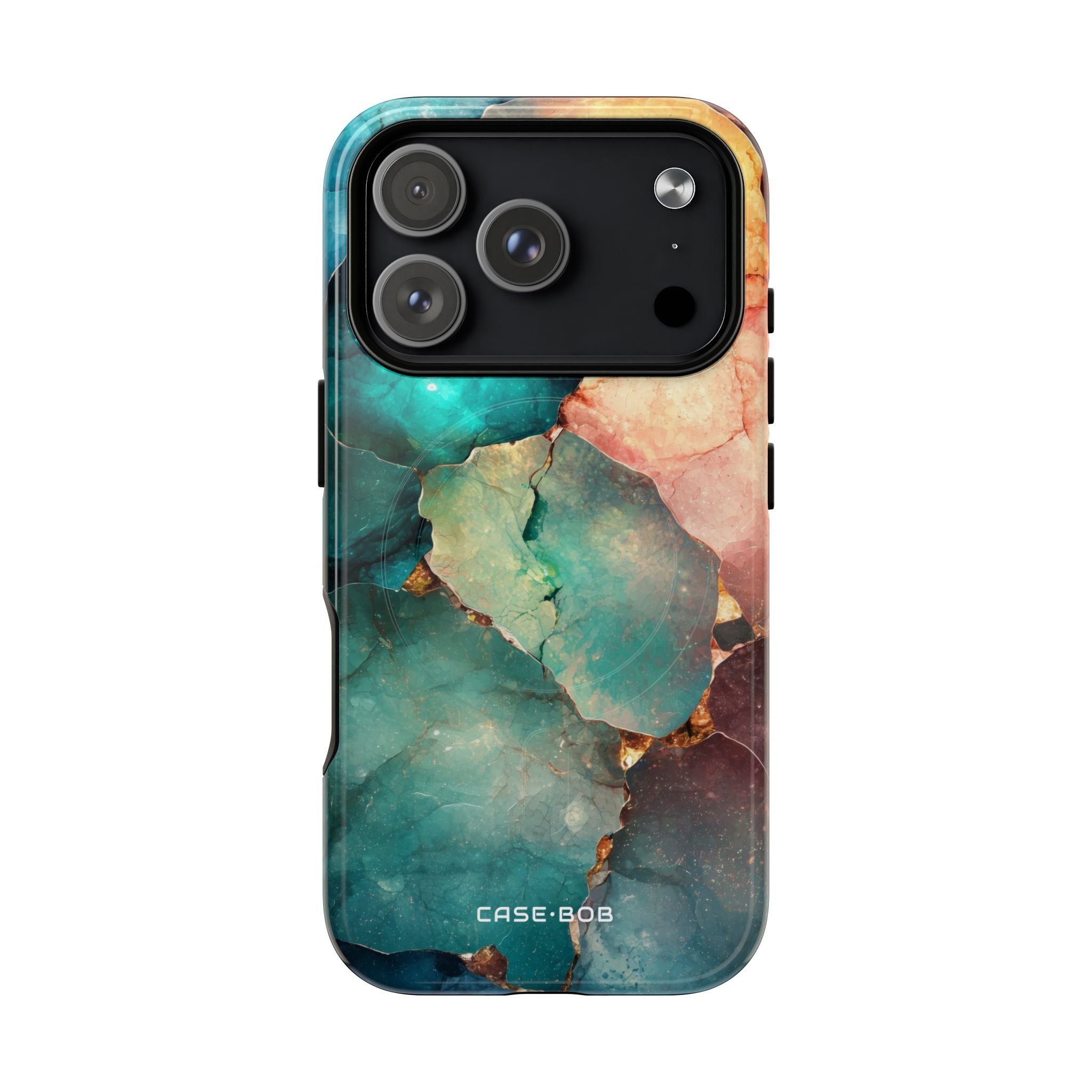 Teal Mosaic Veins iPhone 17 Pro Case - Tough+