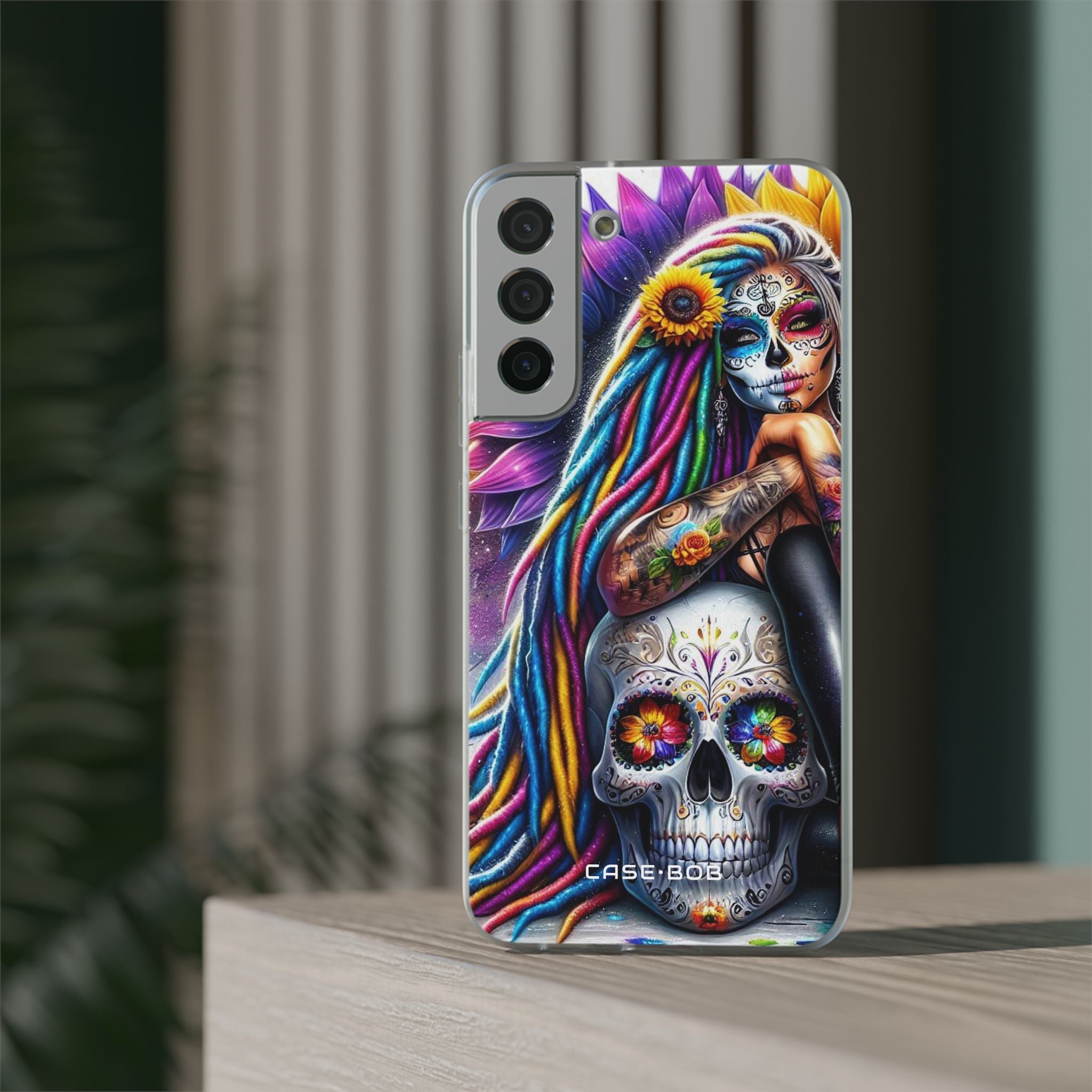 Sunflower Skull Glow Samsung S22 Plus Case - Soft