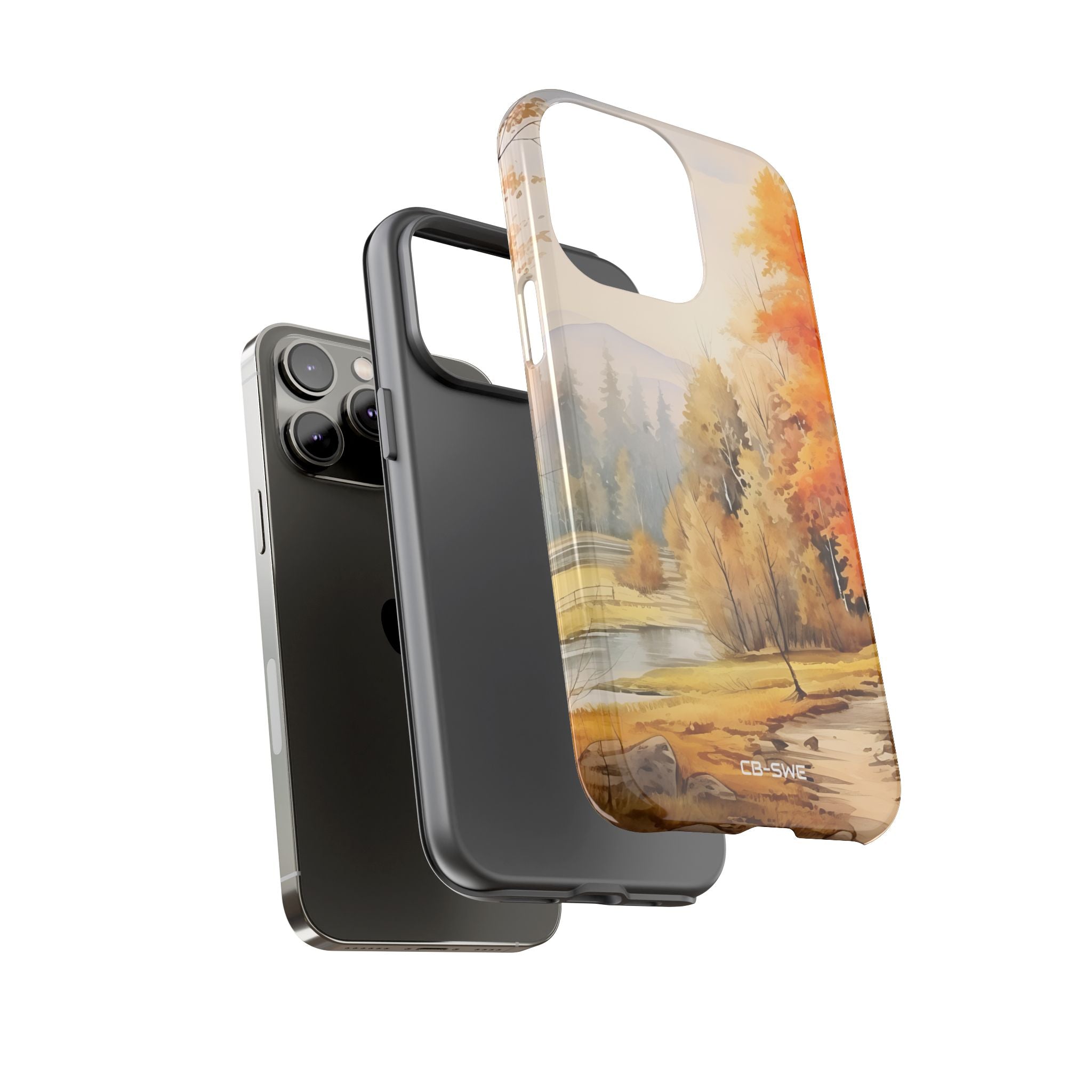 Golden Leaves Drift - iPhone Case