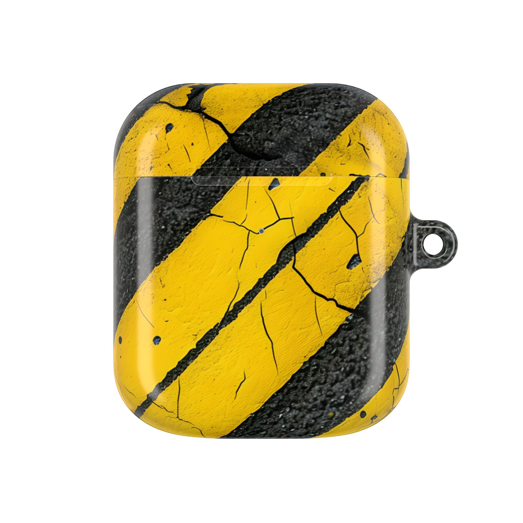 keltainen raidallinen distress - AirPods Case