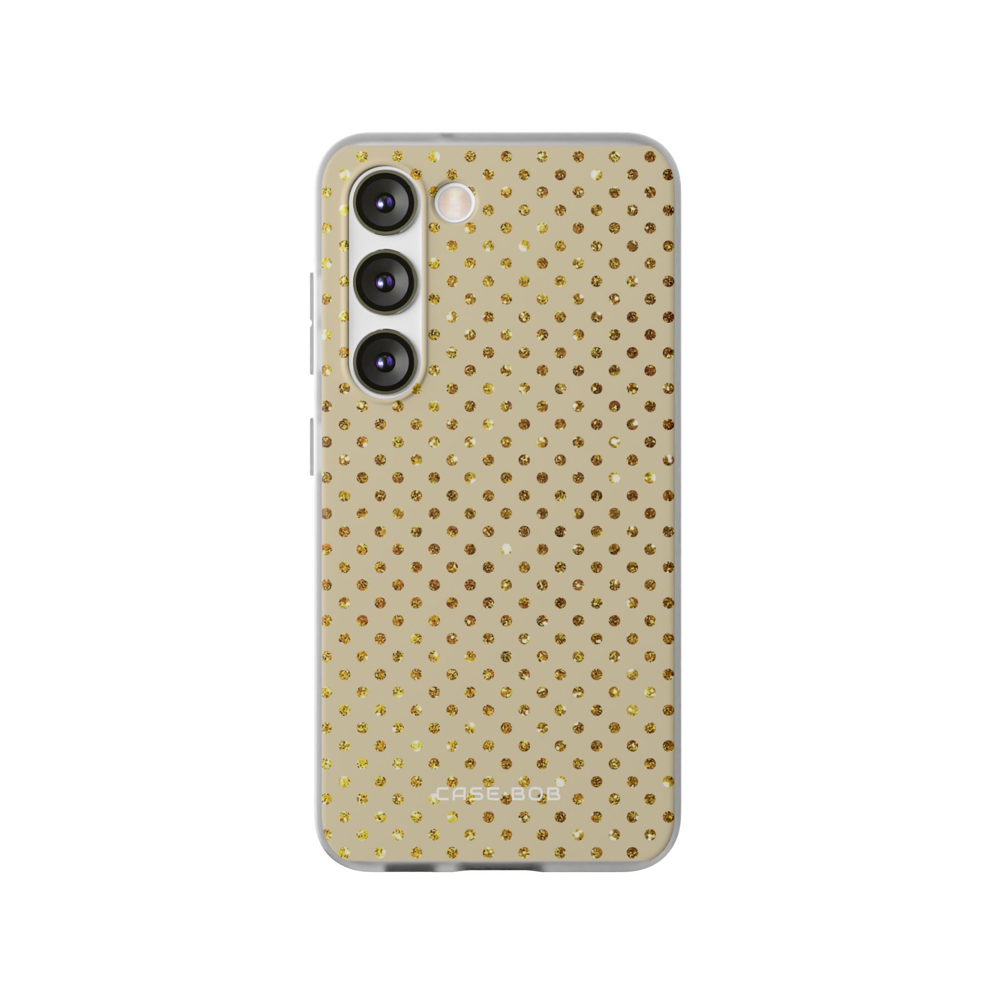 Gold Sparkle Grid Samsung S23 Case - Soft
