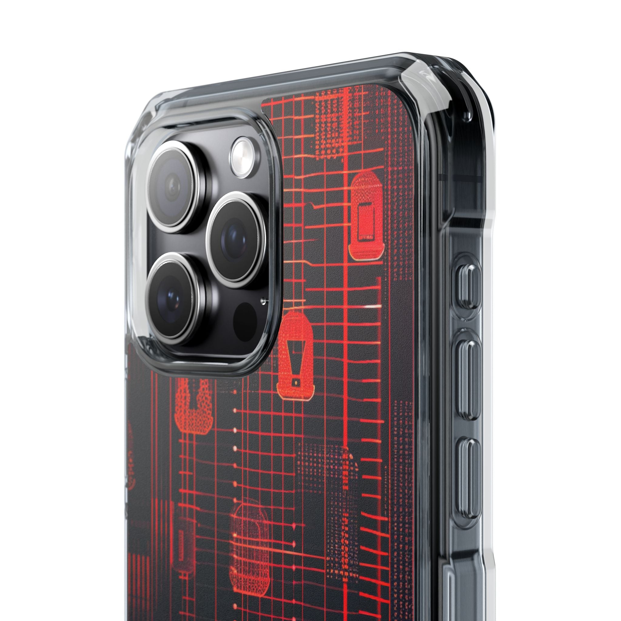 Cyber Locks Grid iPhone 15 - Impact Clear+