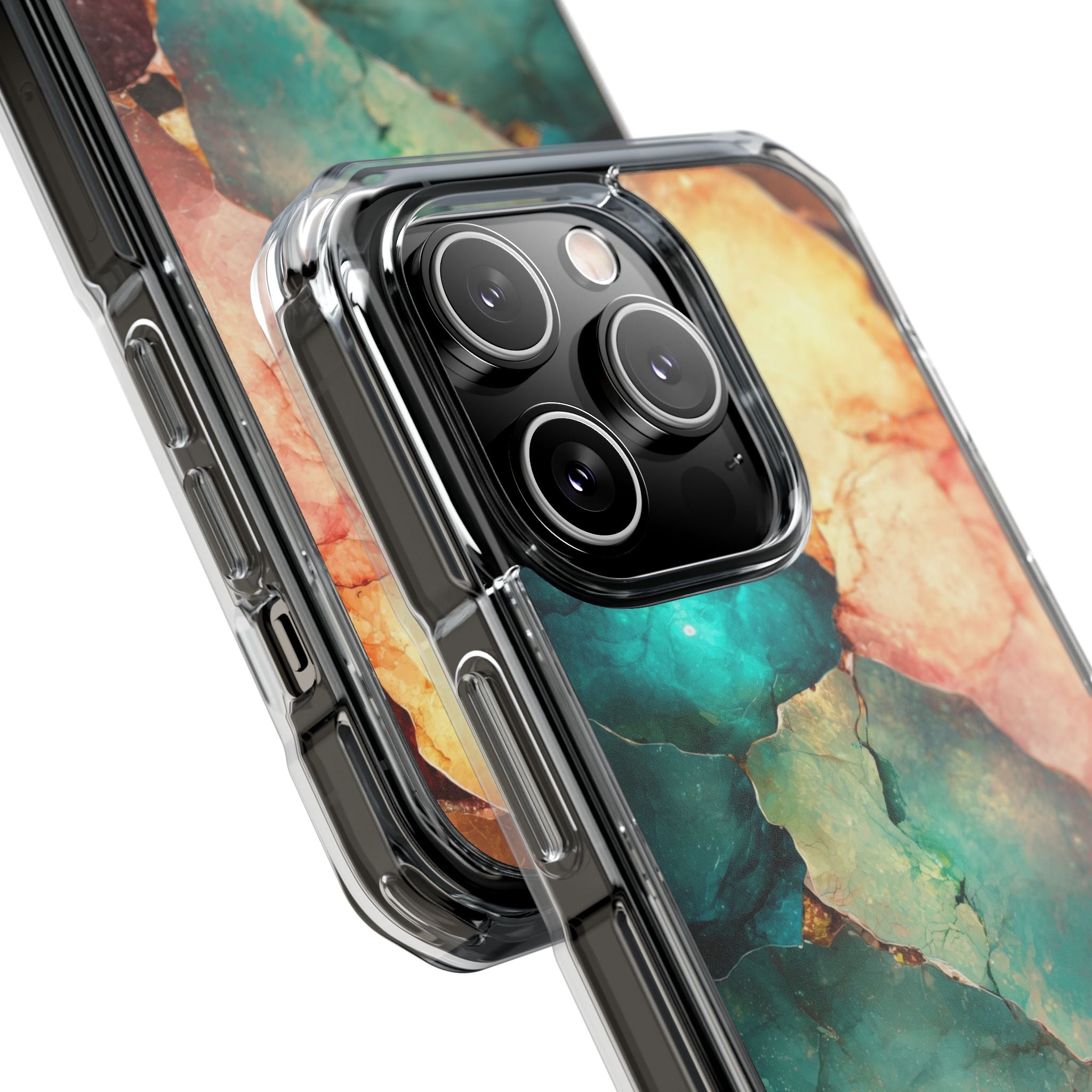 Teal Mosaic Veins iPhone 14 Pro Case - Impact