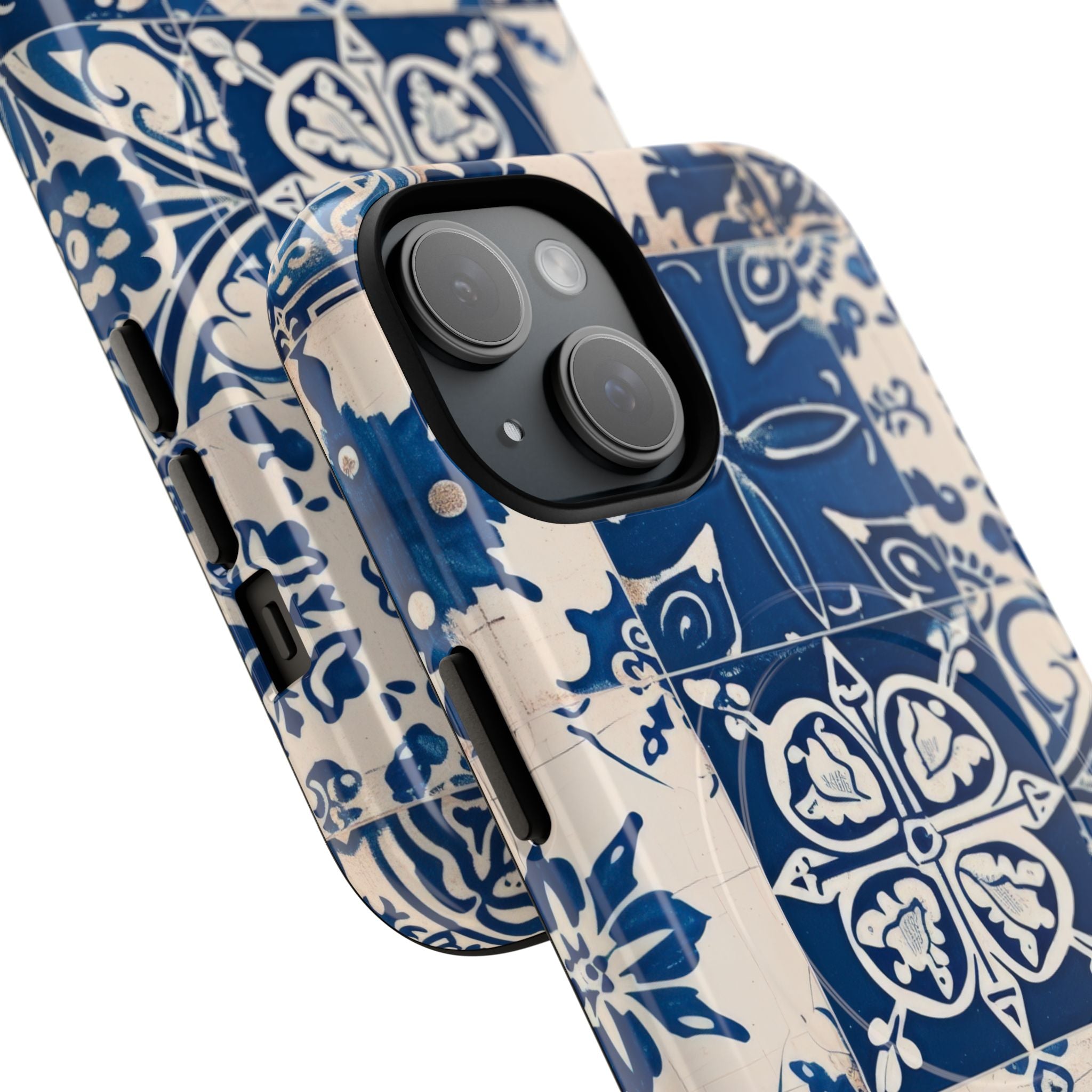 Ornate Blue Tiles iPhone 15 - Tough+