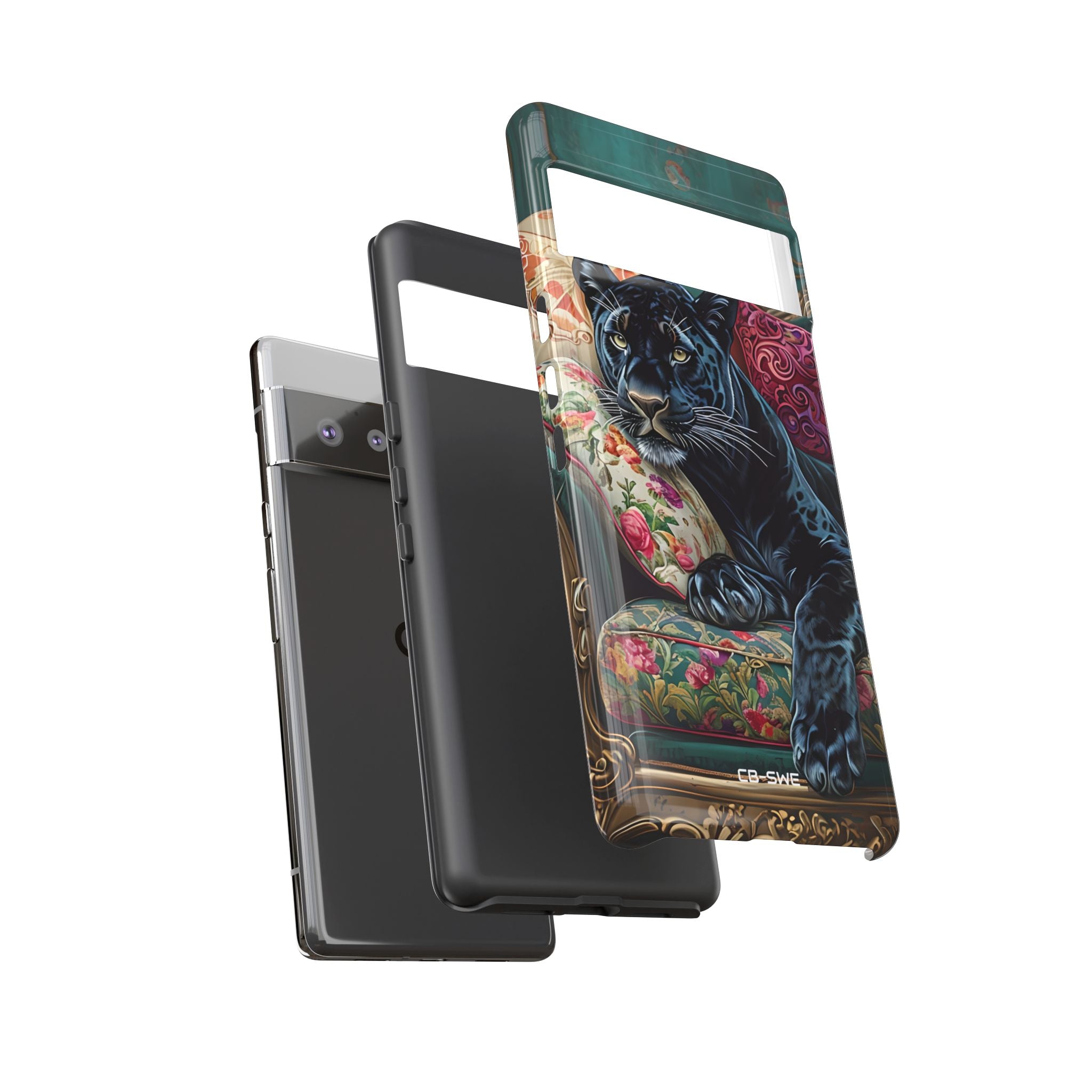 Panther on Vintage Chaise - Google Pixel Case
