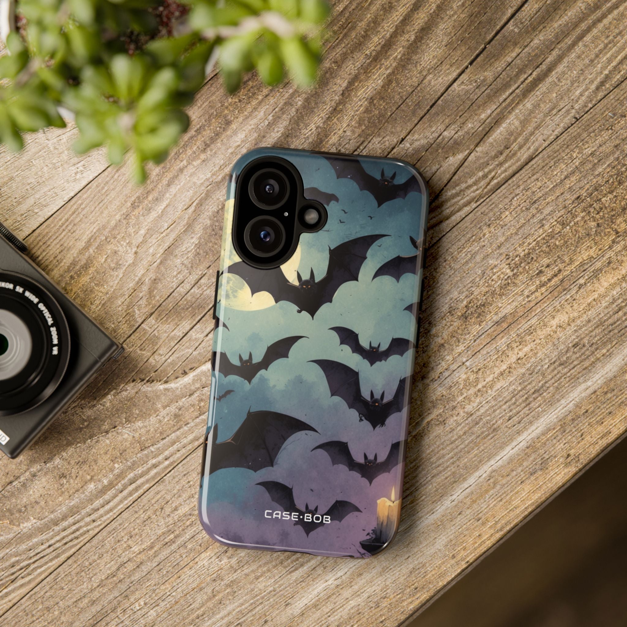 Glowing Bat Swarm iPhone 16 Plus Case - Tough