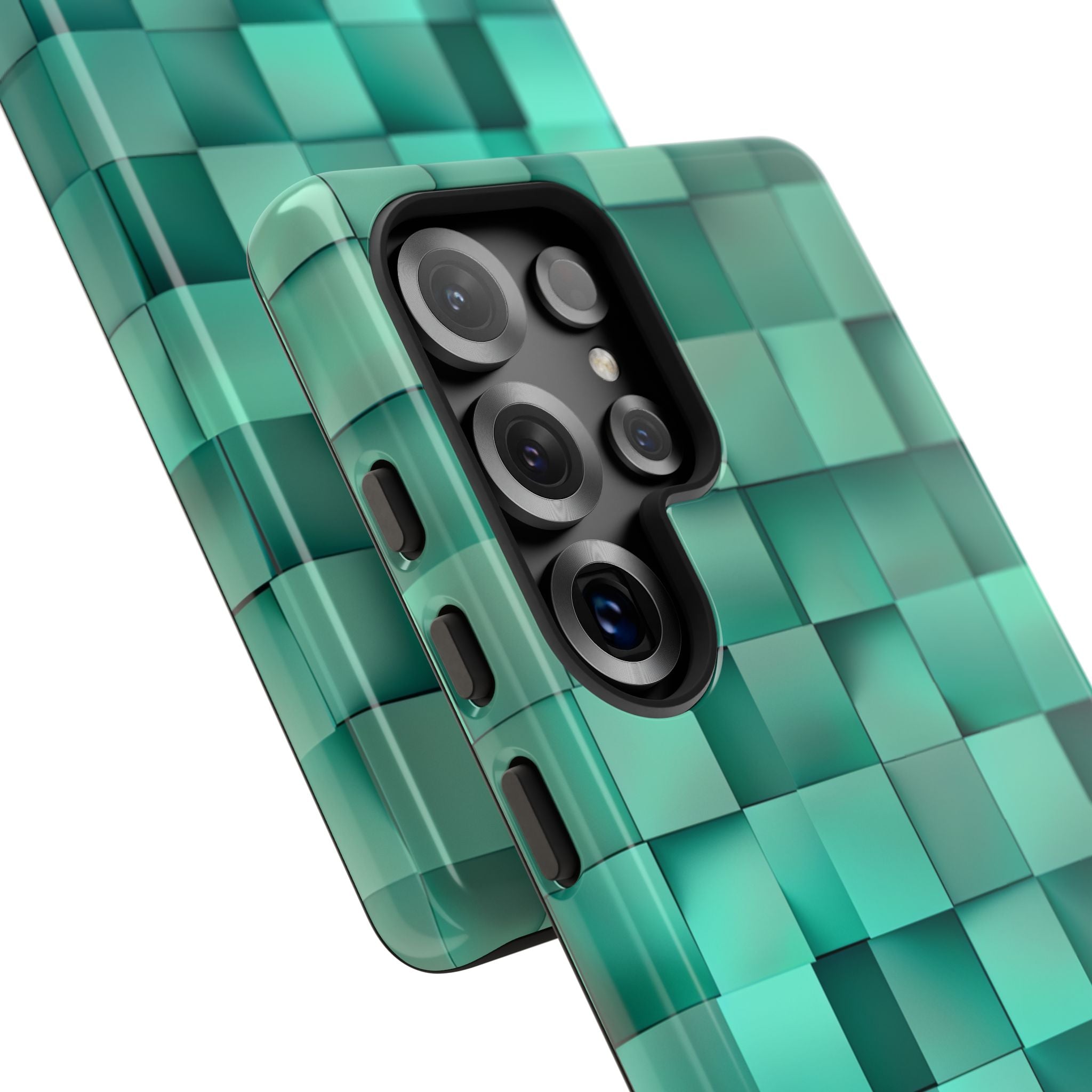 Gevouwen Blauwe Vierkanten Samsung S25 - Tough