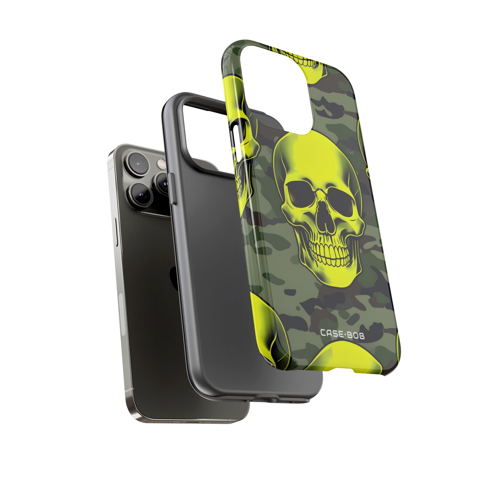 Neon Skull Camo iPhone 14 Pro Max Case - Tough