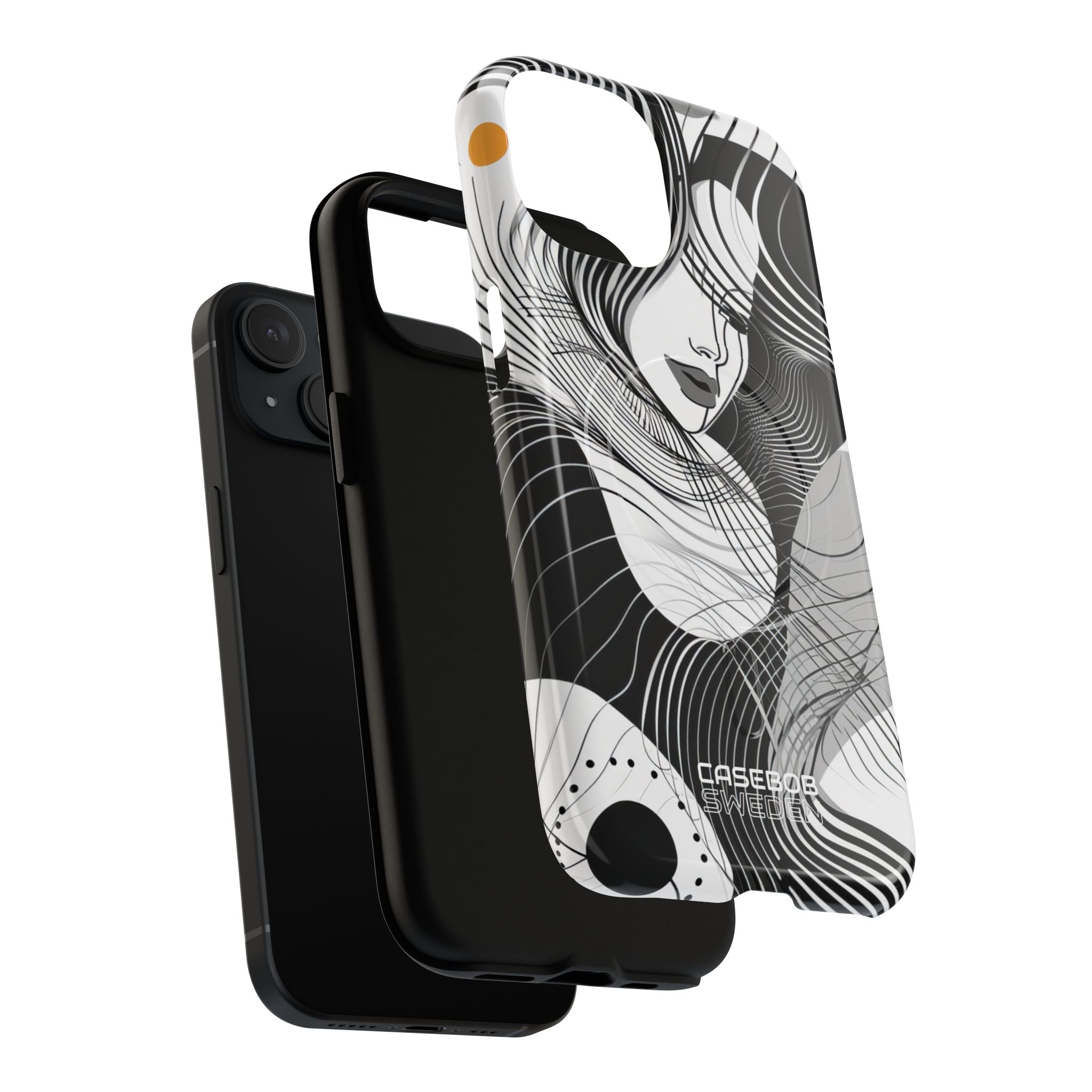 Orange Wave Motion iPhone 15 - Tough+