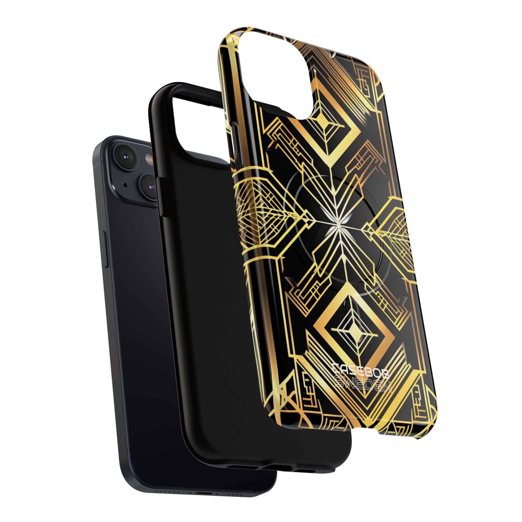 Golden Geometric Symphony iPhone 14 - Tough+