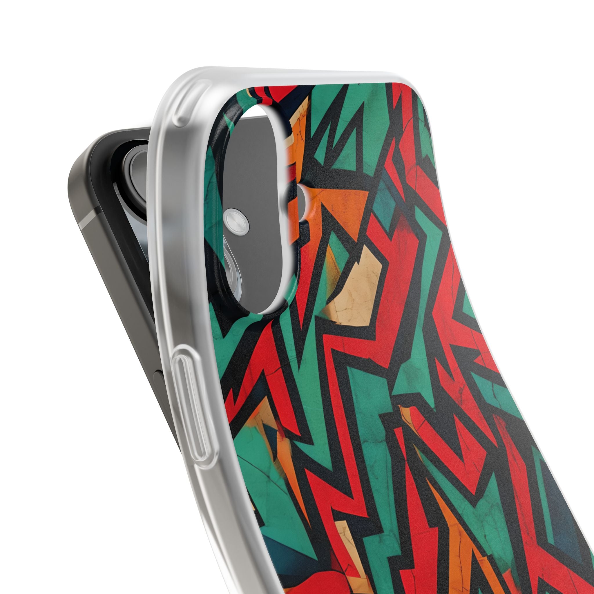 Crimson Zigzag iPhone 16 Plus Case - Soft