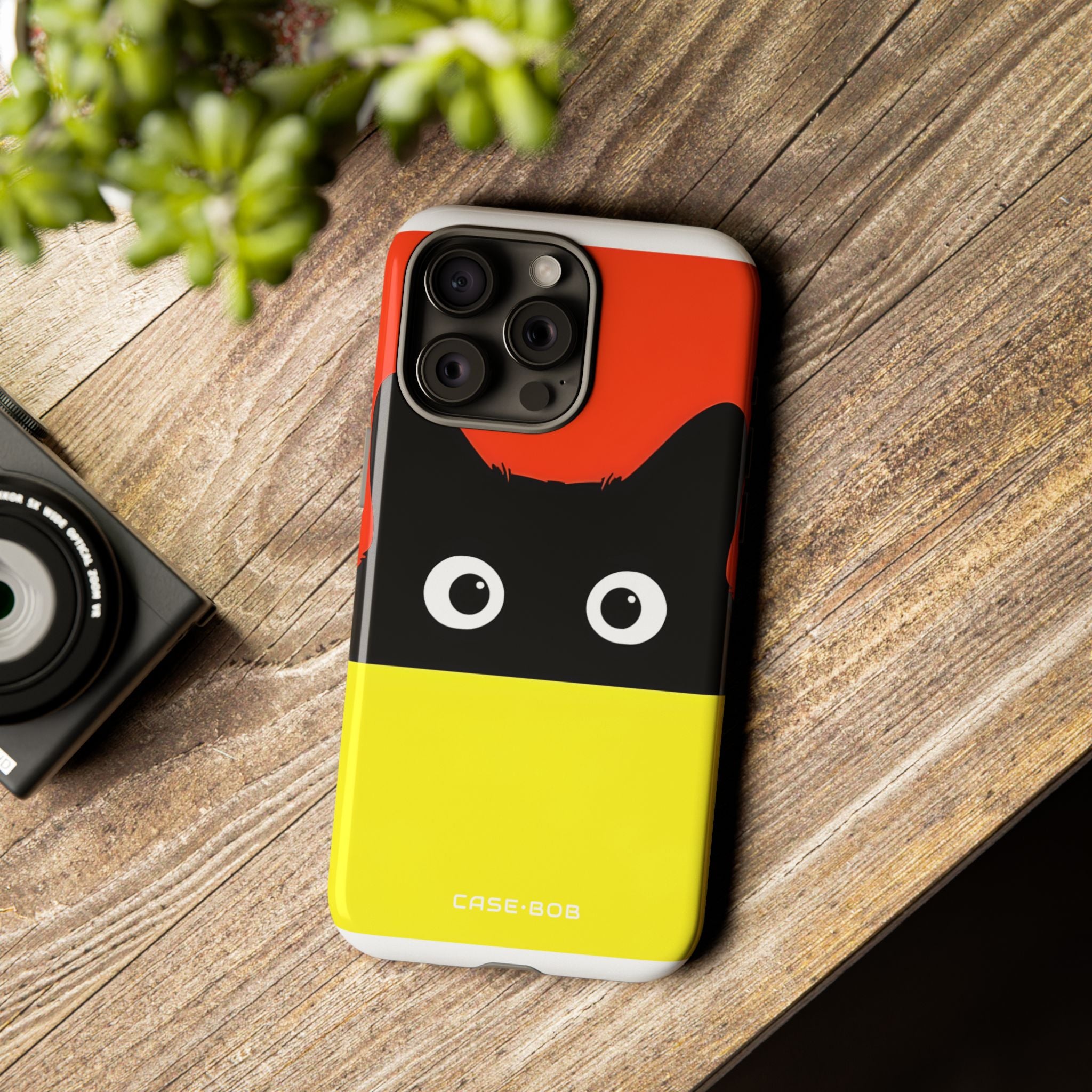 Peekaboo Cat Crimson iPhone 15 Pro Max Case - Tough