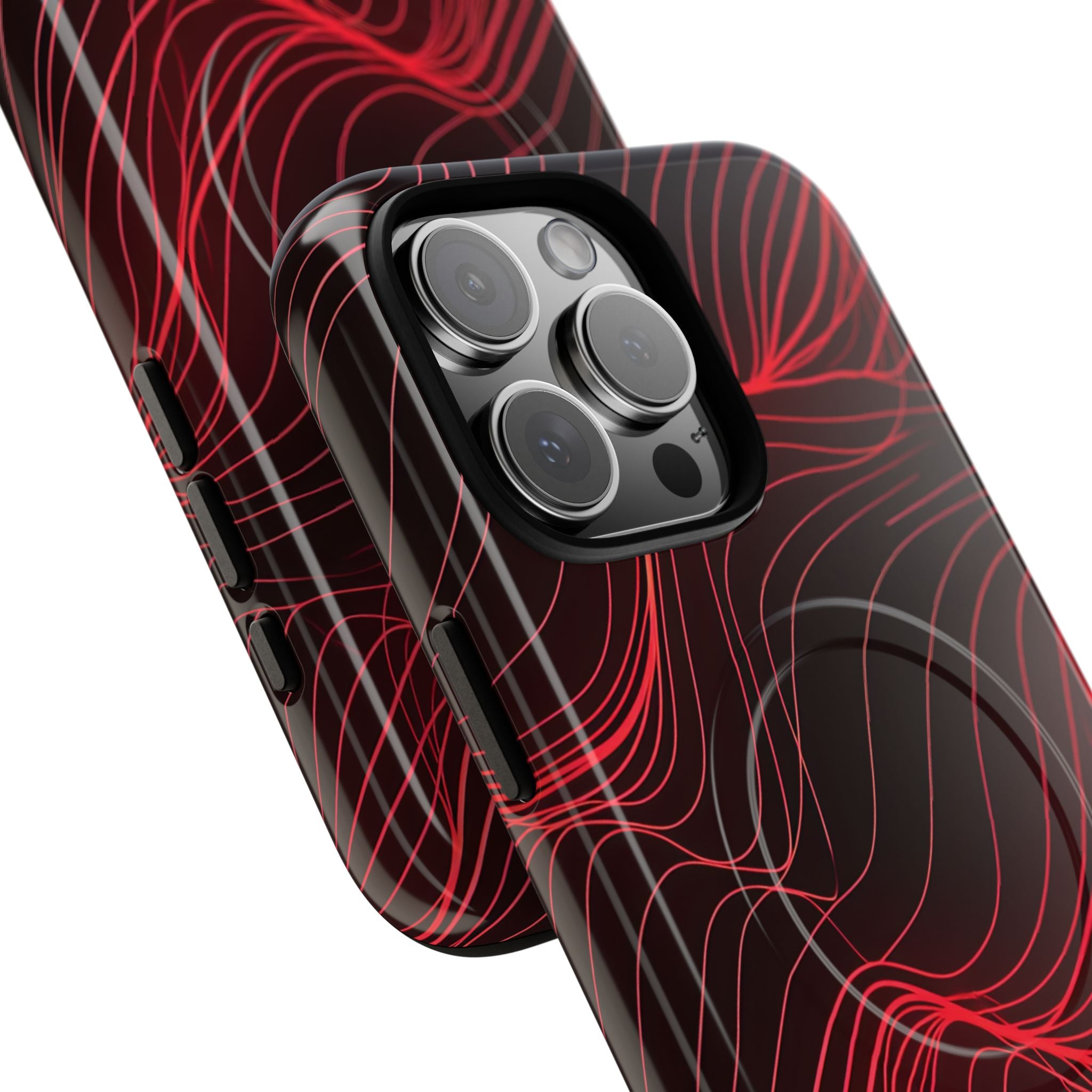 Crimson Waveform Flow iPhone 16 - Tough+