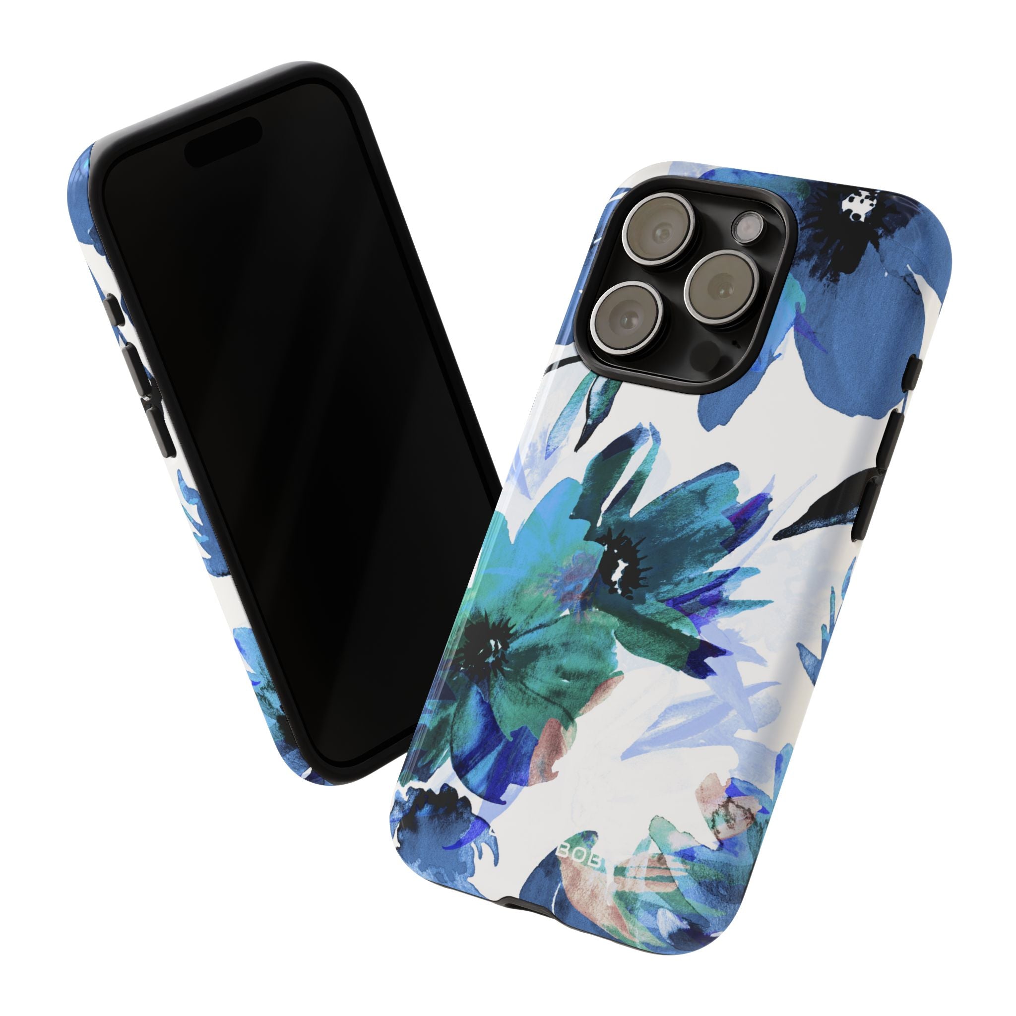 Blue Blossom Radiance iPhone 15 Pro Case - Tough
