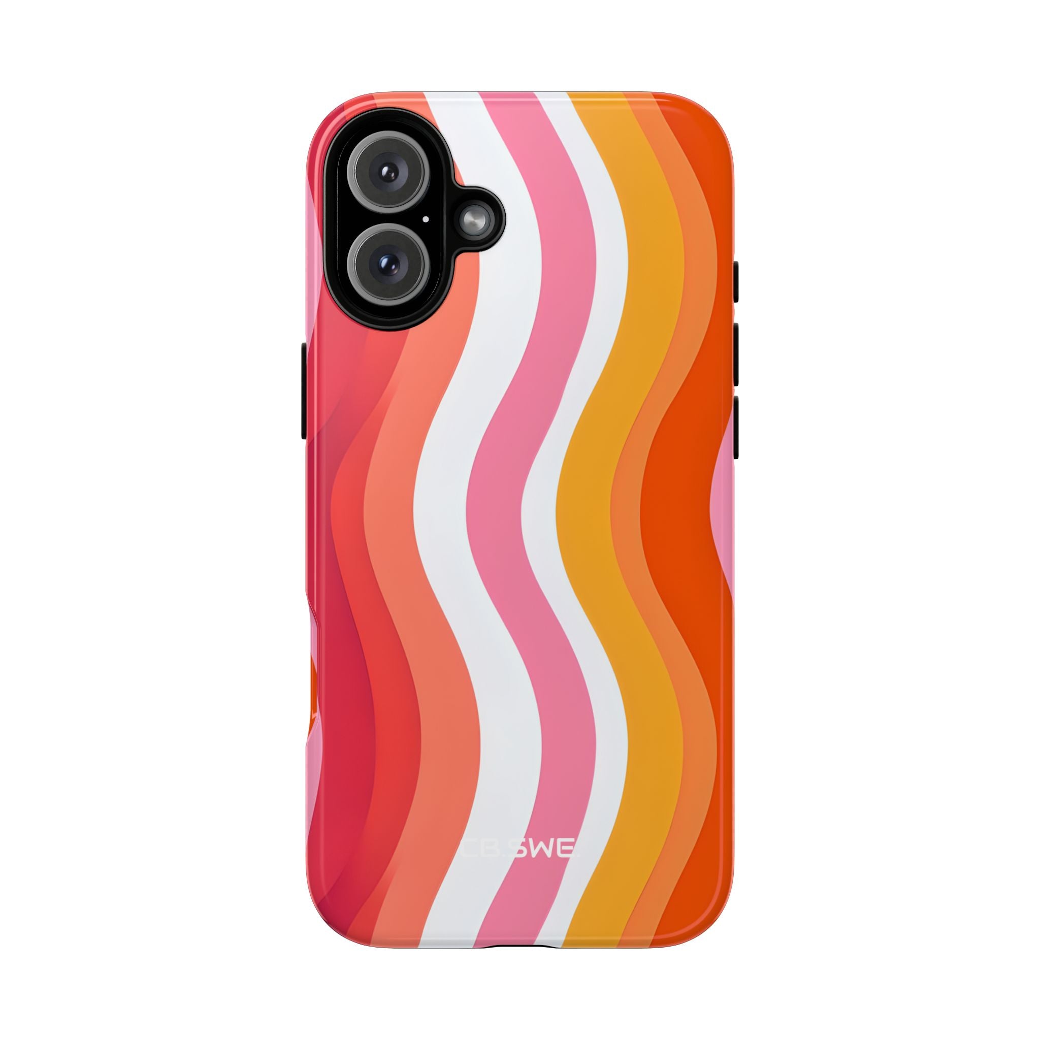Vibrant Retro Vertical Wavy Stripes iPhone 16 - Tough