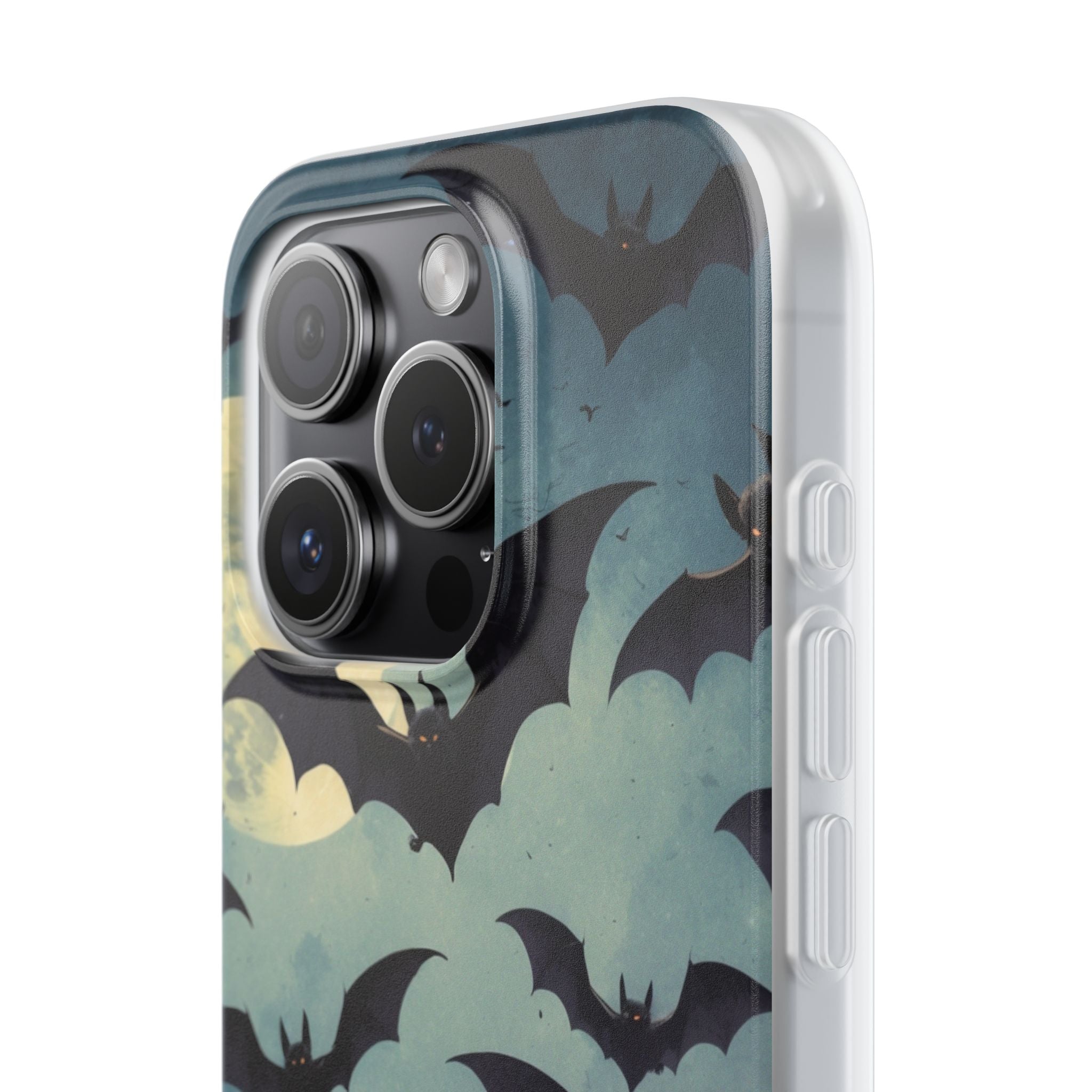 Glowing Bat Swarm iPhone 15 Pro Case - Soft