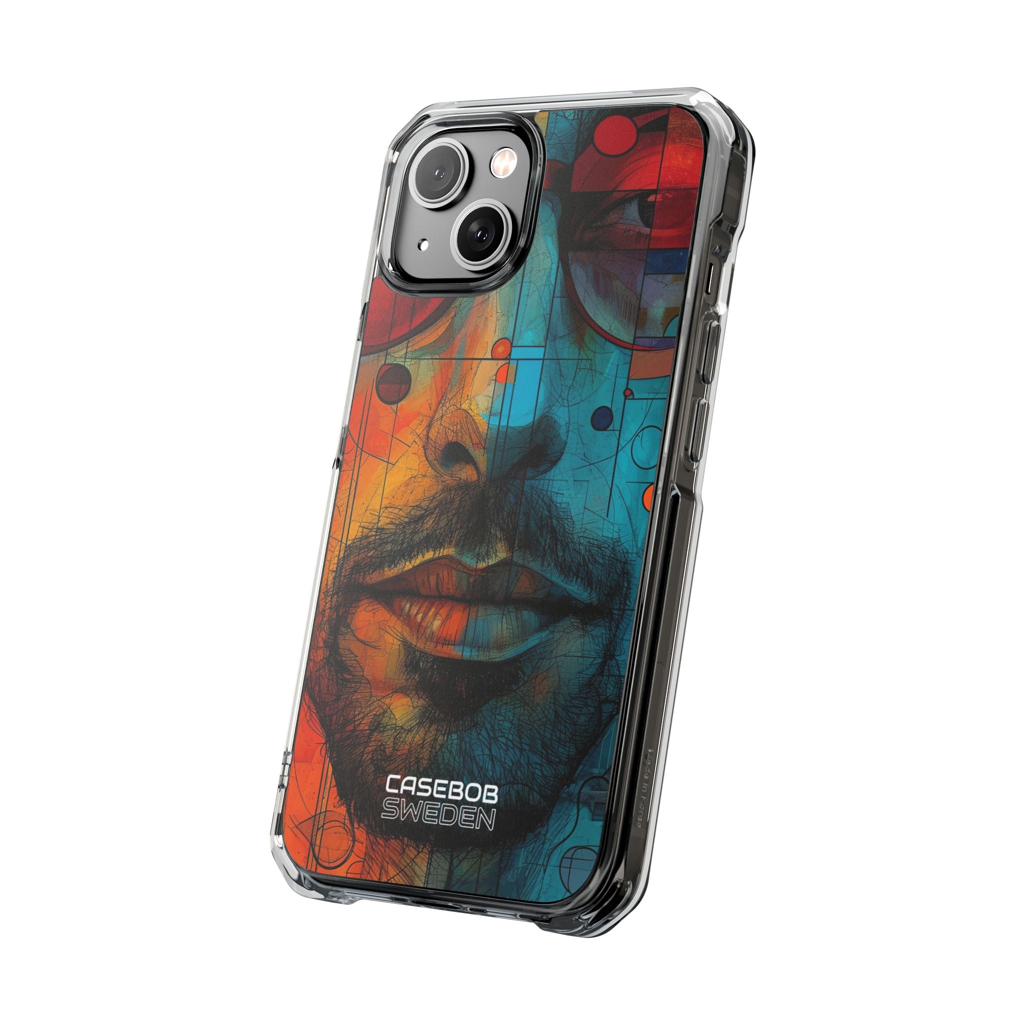Cubistische Bril Gezicht iPhone 14 - Impact Clear+