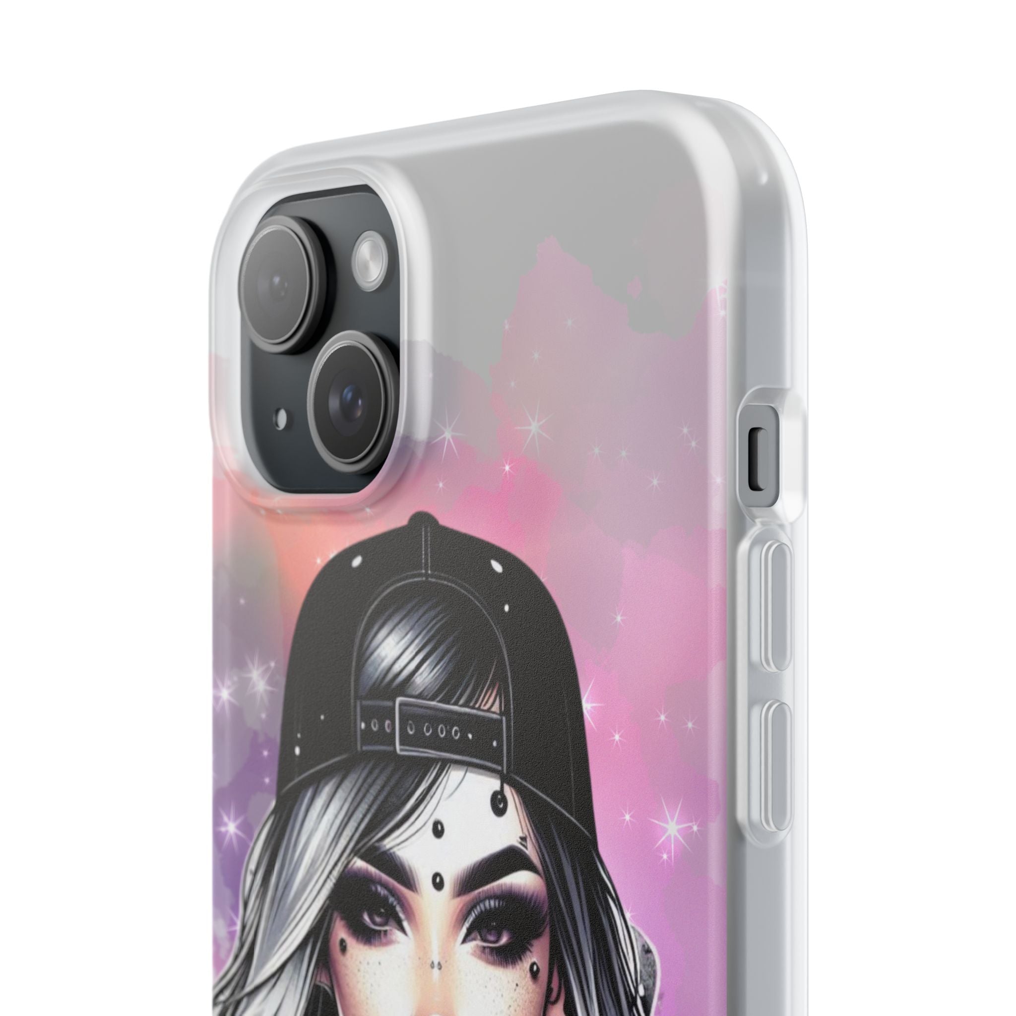 Silver Sip Nebula iPhone 15 Plus Case - Soft