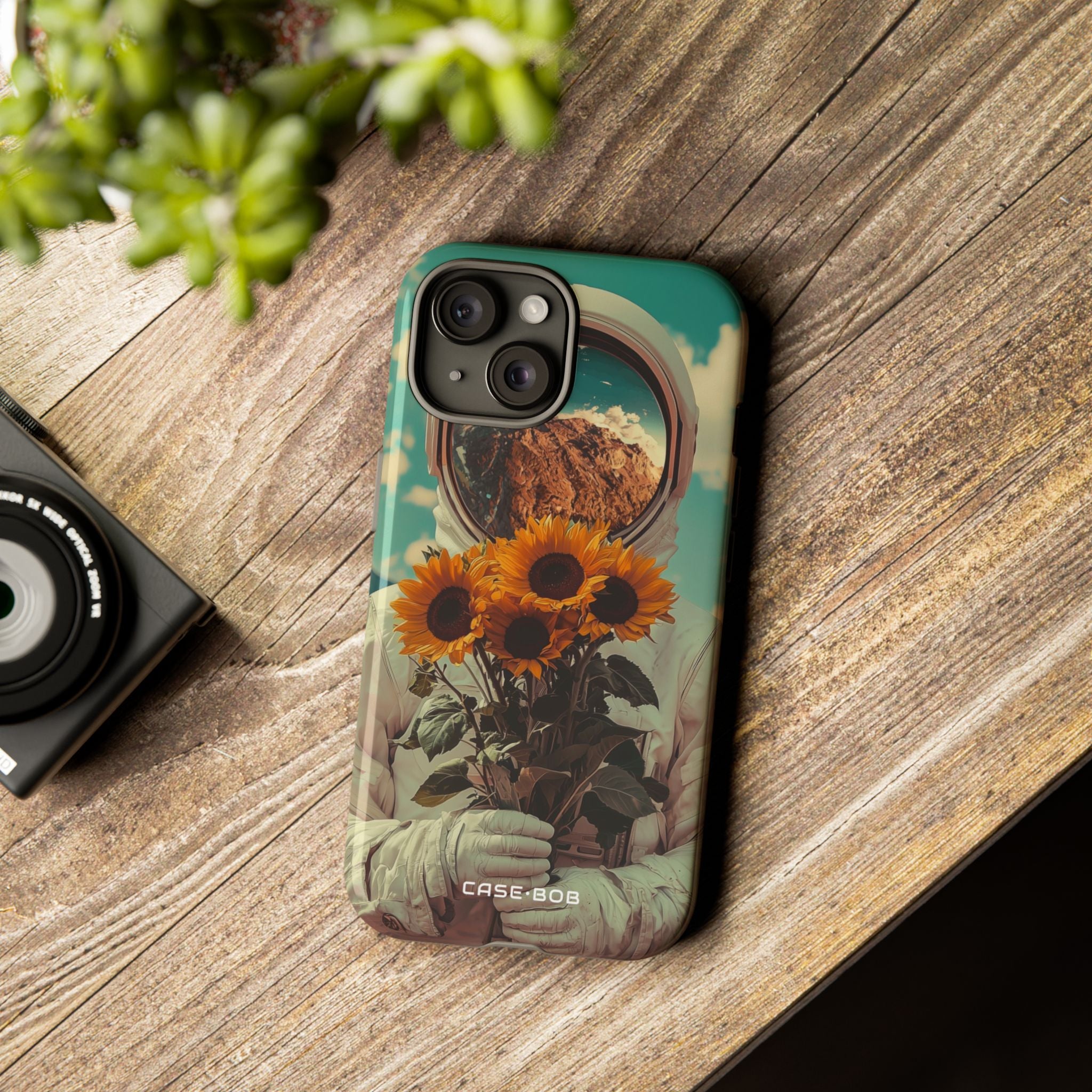Sunflower Astronaut iPhone 15 Case - Tough