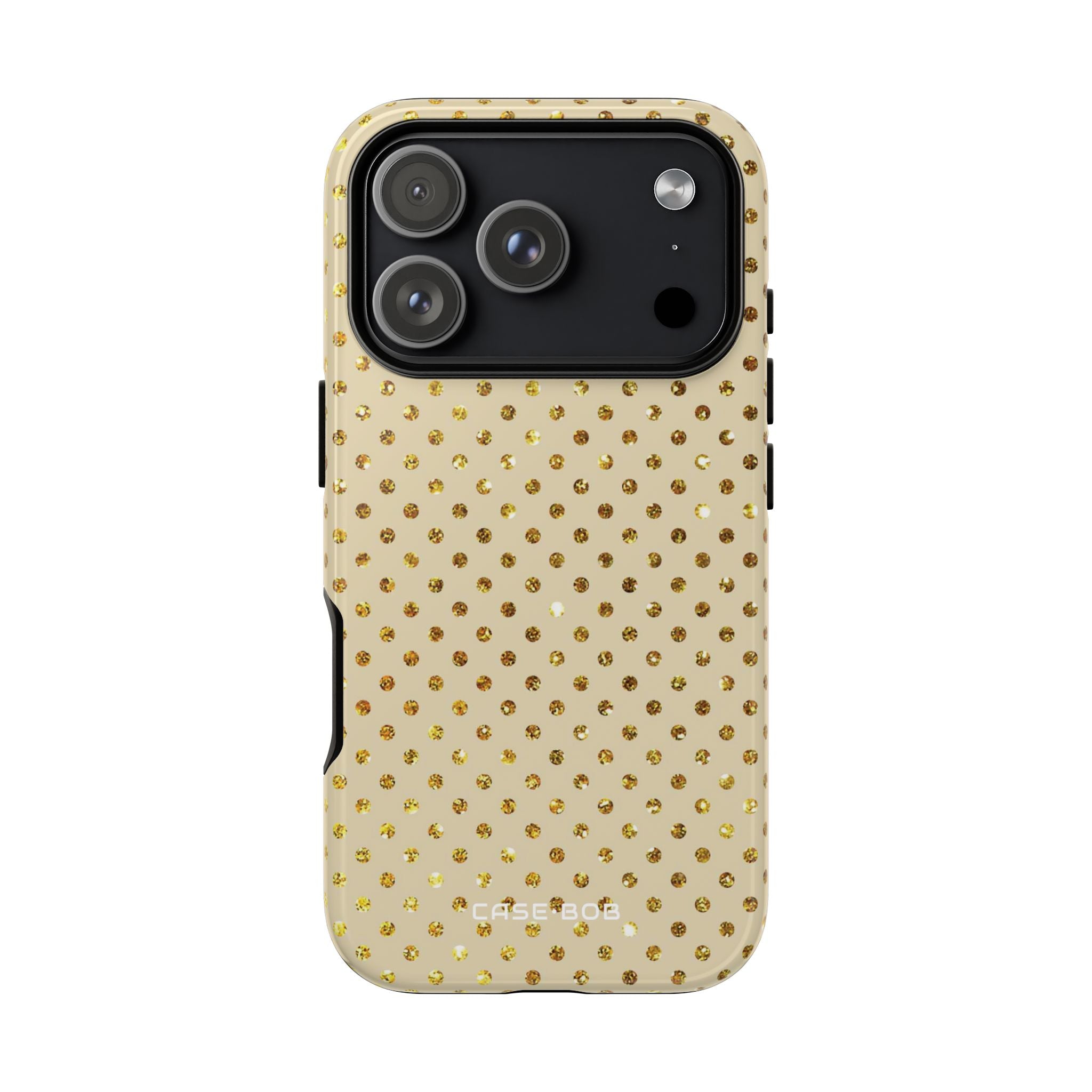 Gold Sparkle Grid iPhone 17 Pro Case - Tough