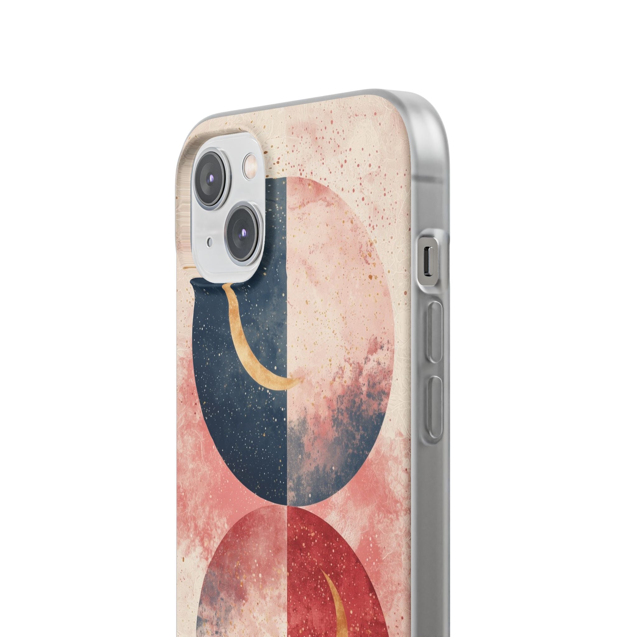 Golden Crescent Circles iPhone 14 Plus Case - Soft