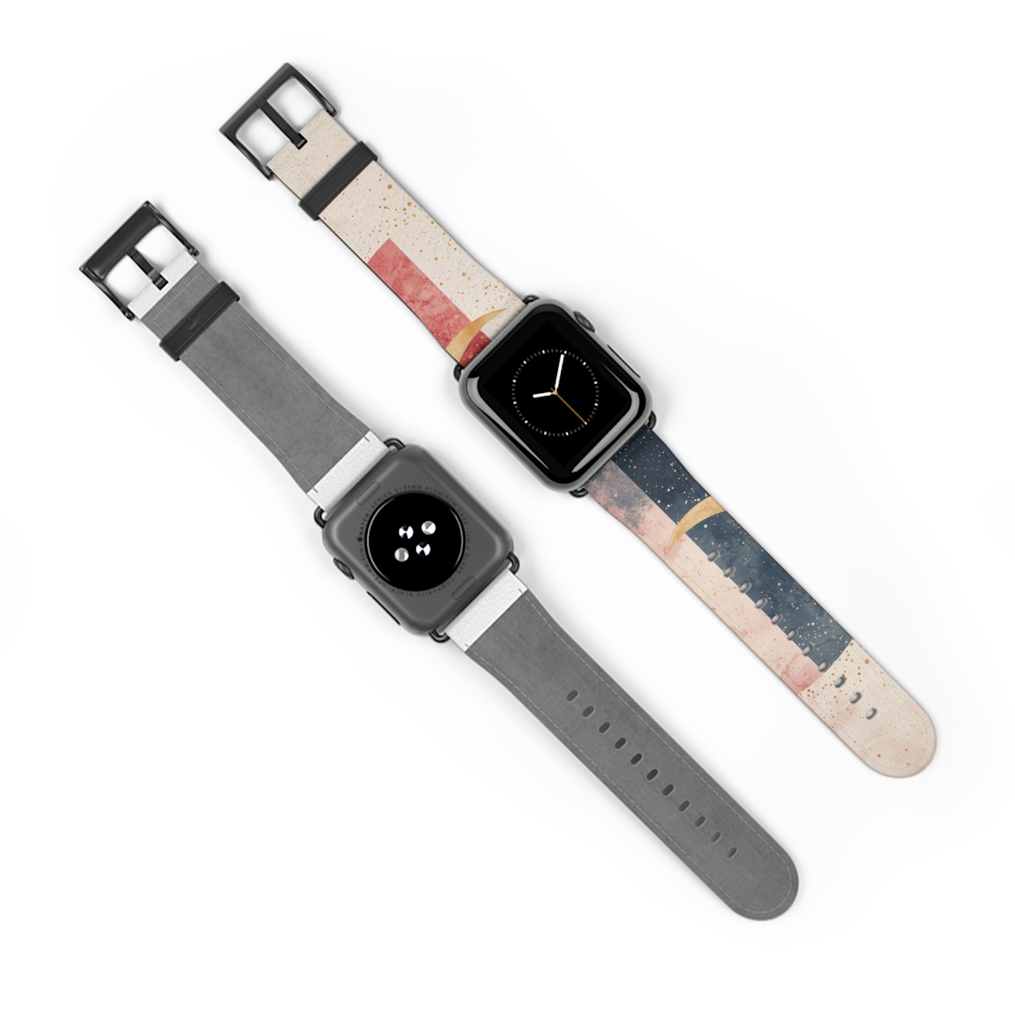 Golden Crescents Crimson - Watch Band