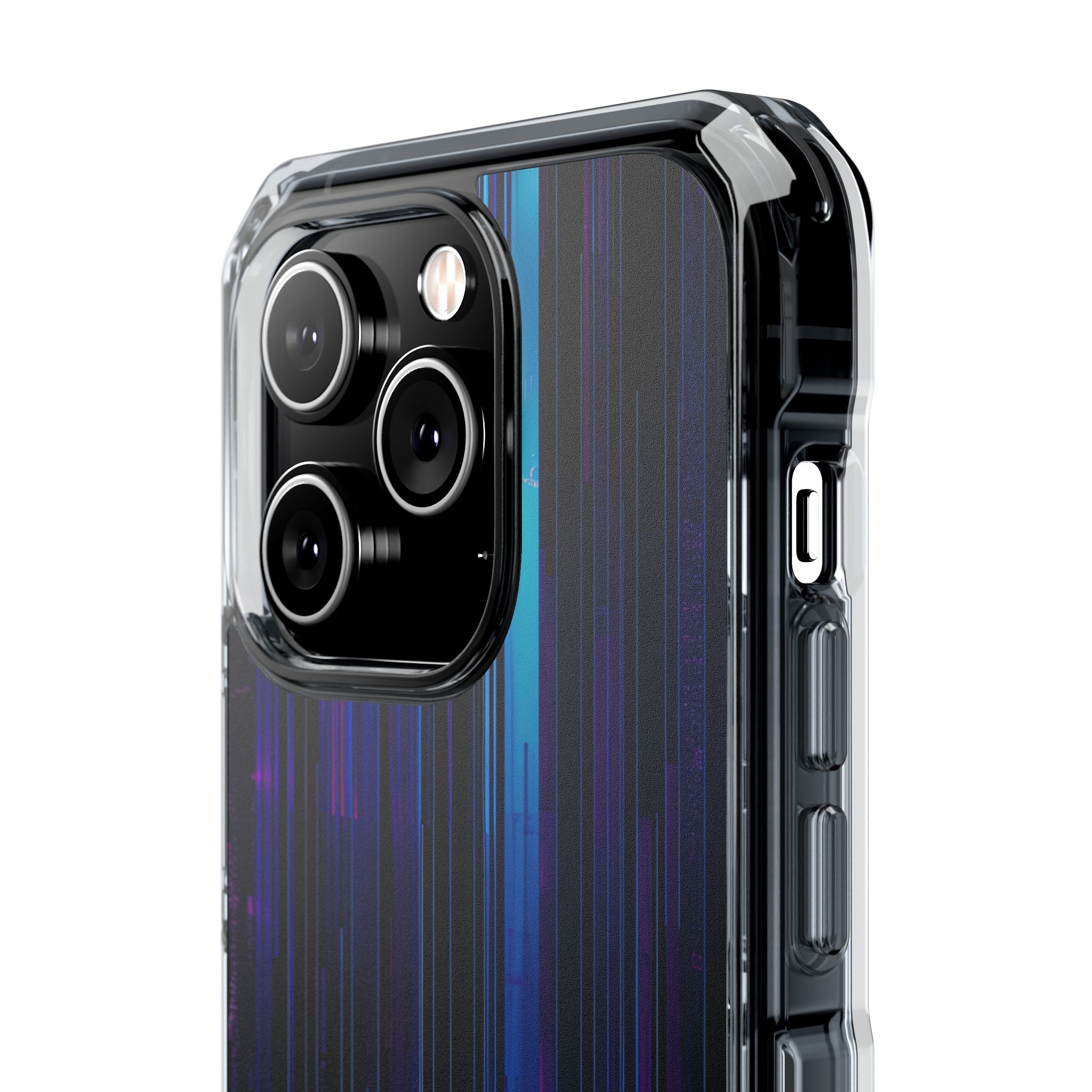 Neon Glitch Stripes iPhone 14 - Impact Clear+