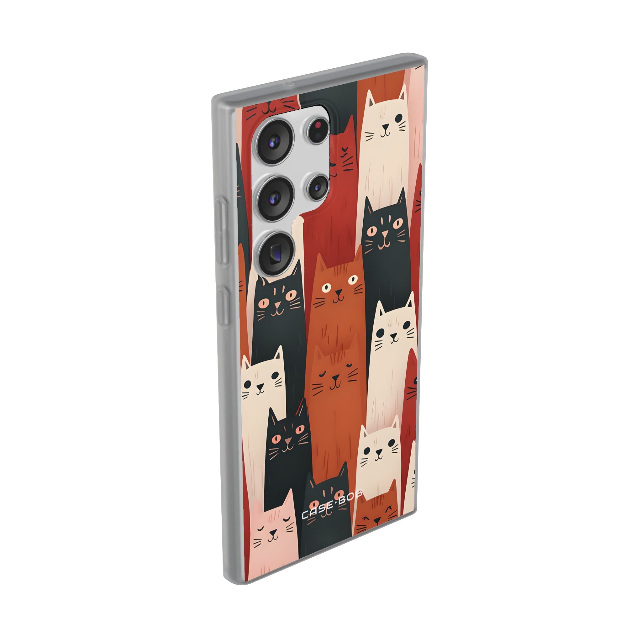 Elongated Cats Black Samsung S23 Ultra Case - Soft