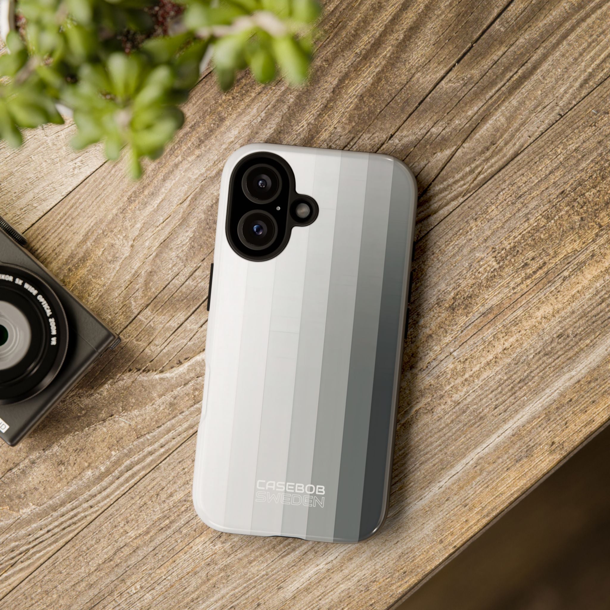 Silver Gradient Stripes iPhone 16 - Tough
