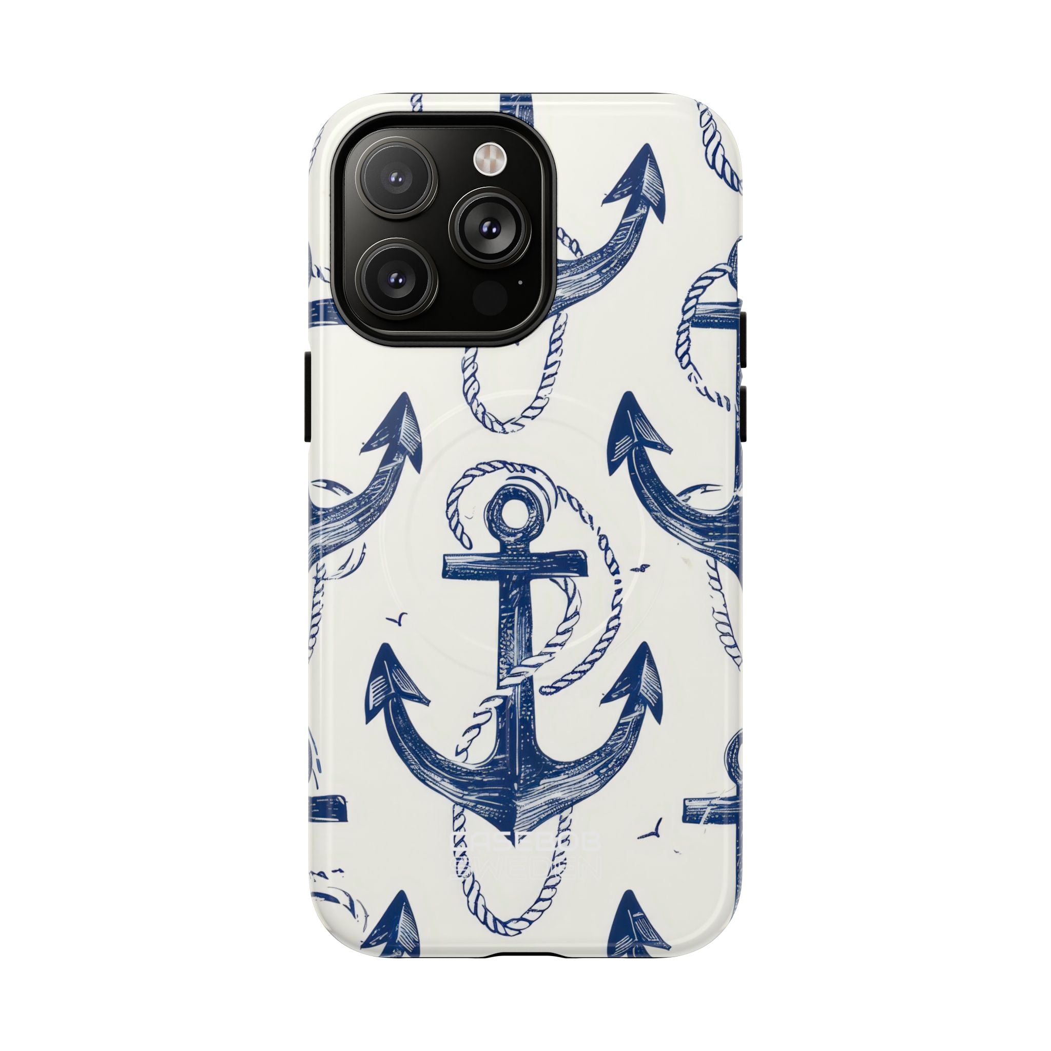 Navy Anchor Tapestry iPhone 14 - Tough+