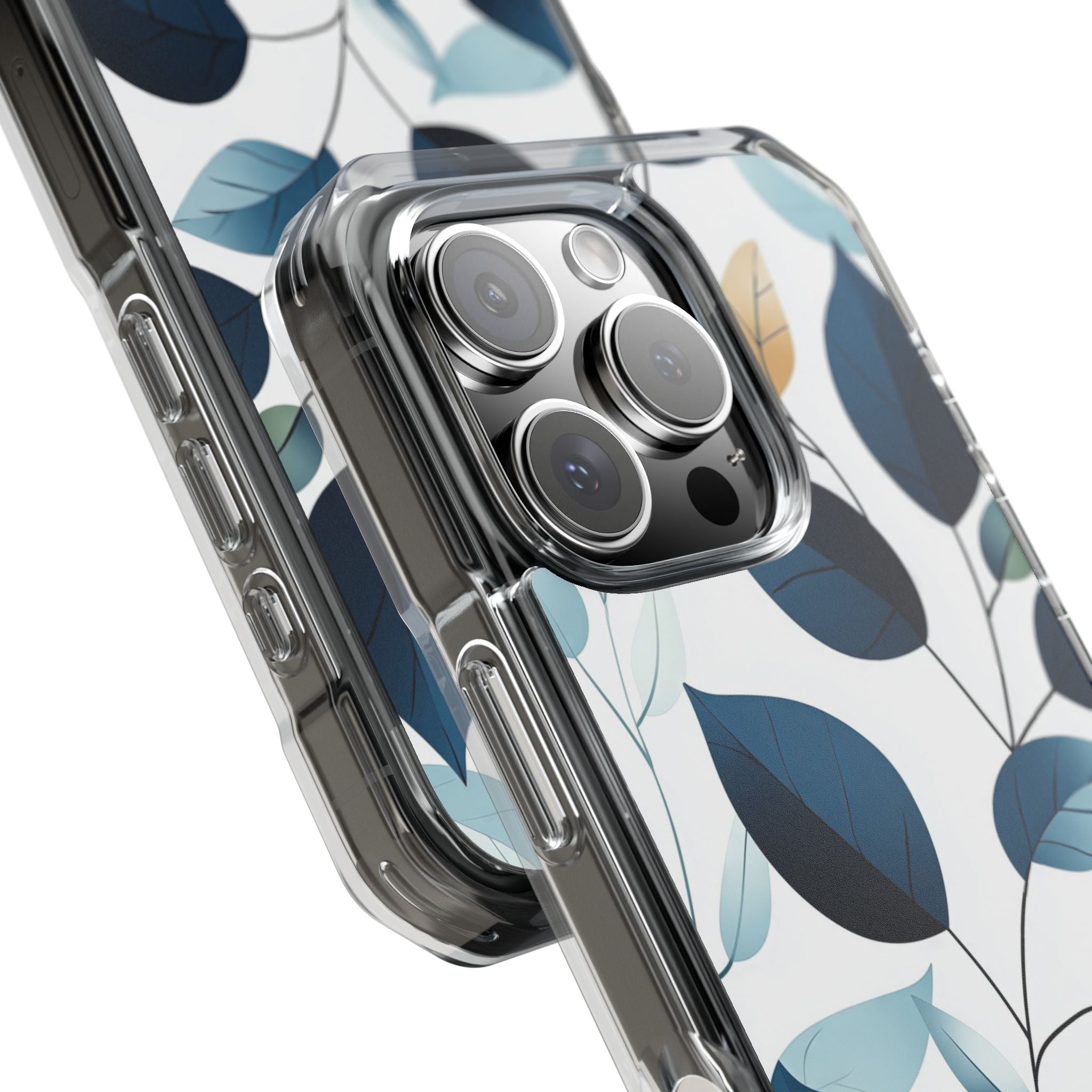 Navy Leaf Veins iPhone 16 Pro Case - Impact