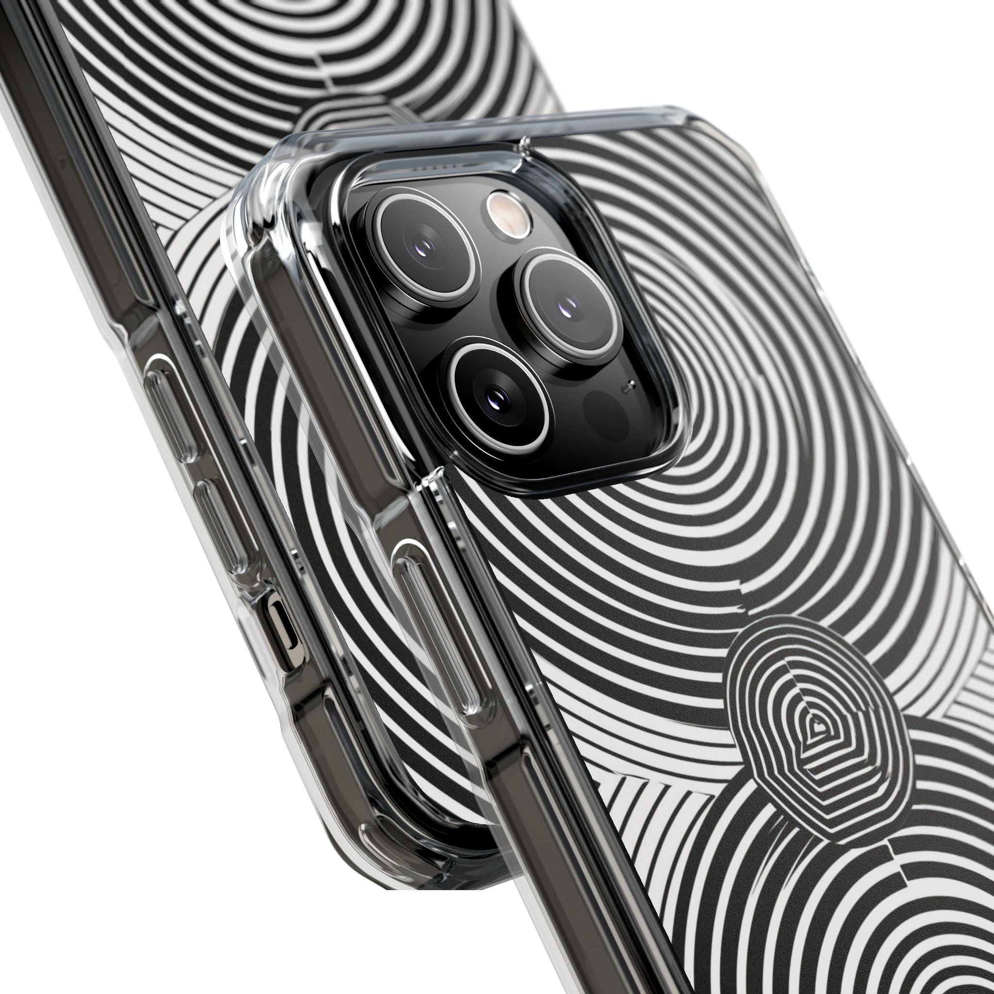 Monochrome Spiral Motion iPhone 14 - Impact Clear+