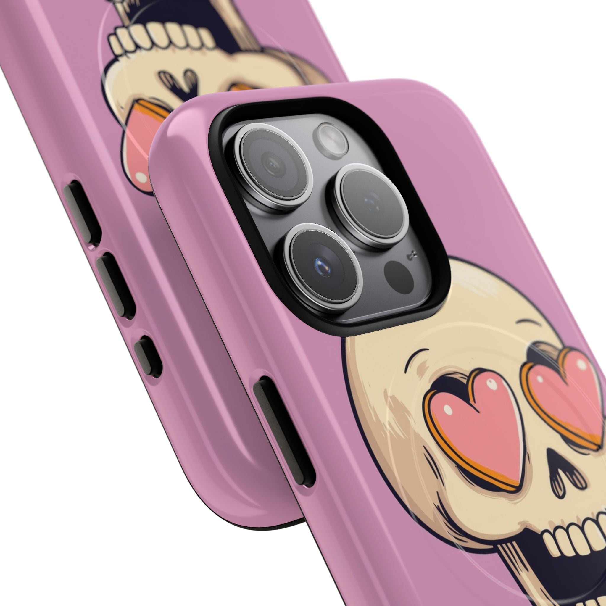 Heart Eyed Skull iPhone 15 Pro Case - Tough+