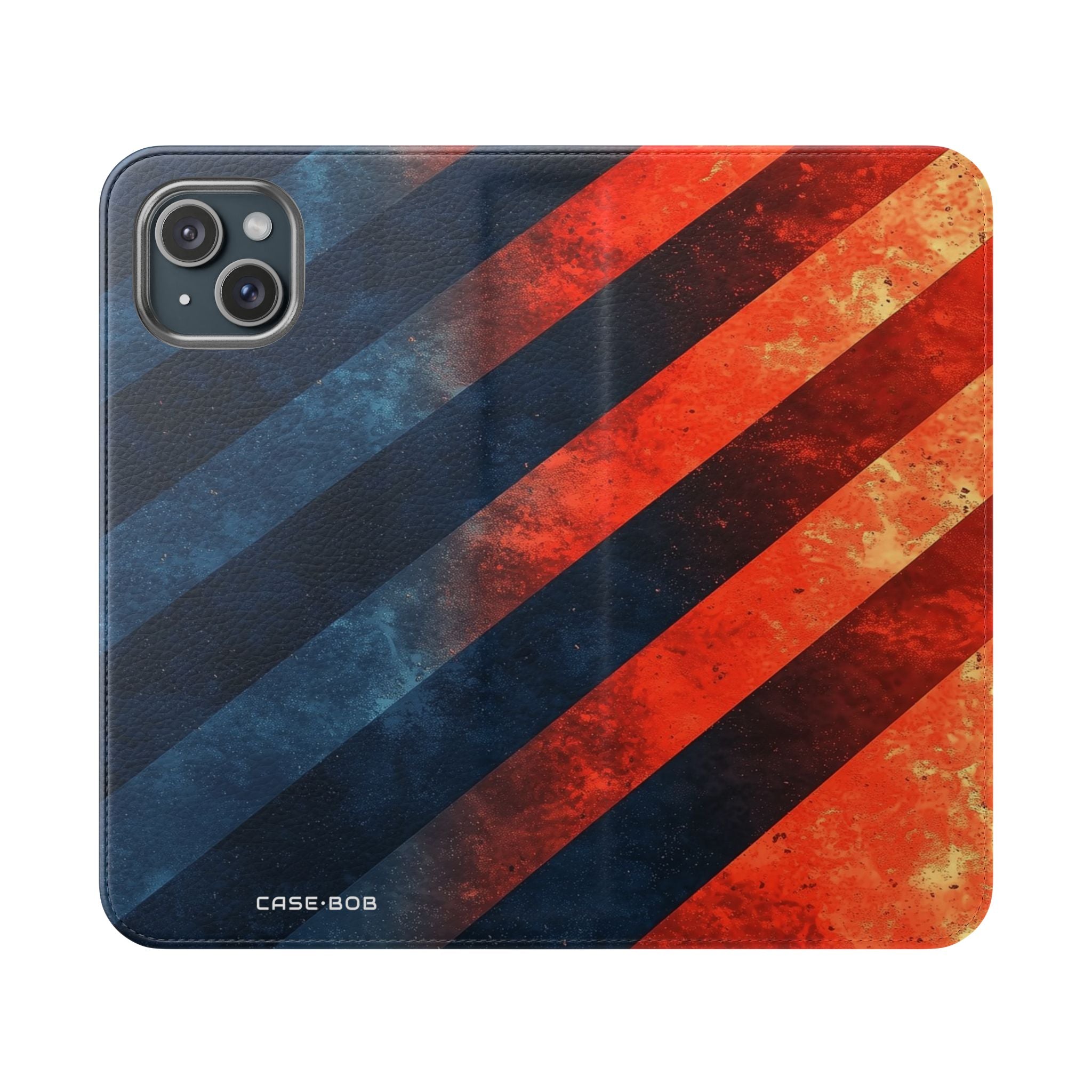 Diagonal Stripes Blaze - iPhone 15 Plus Case - Wallet