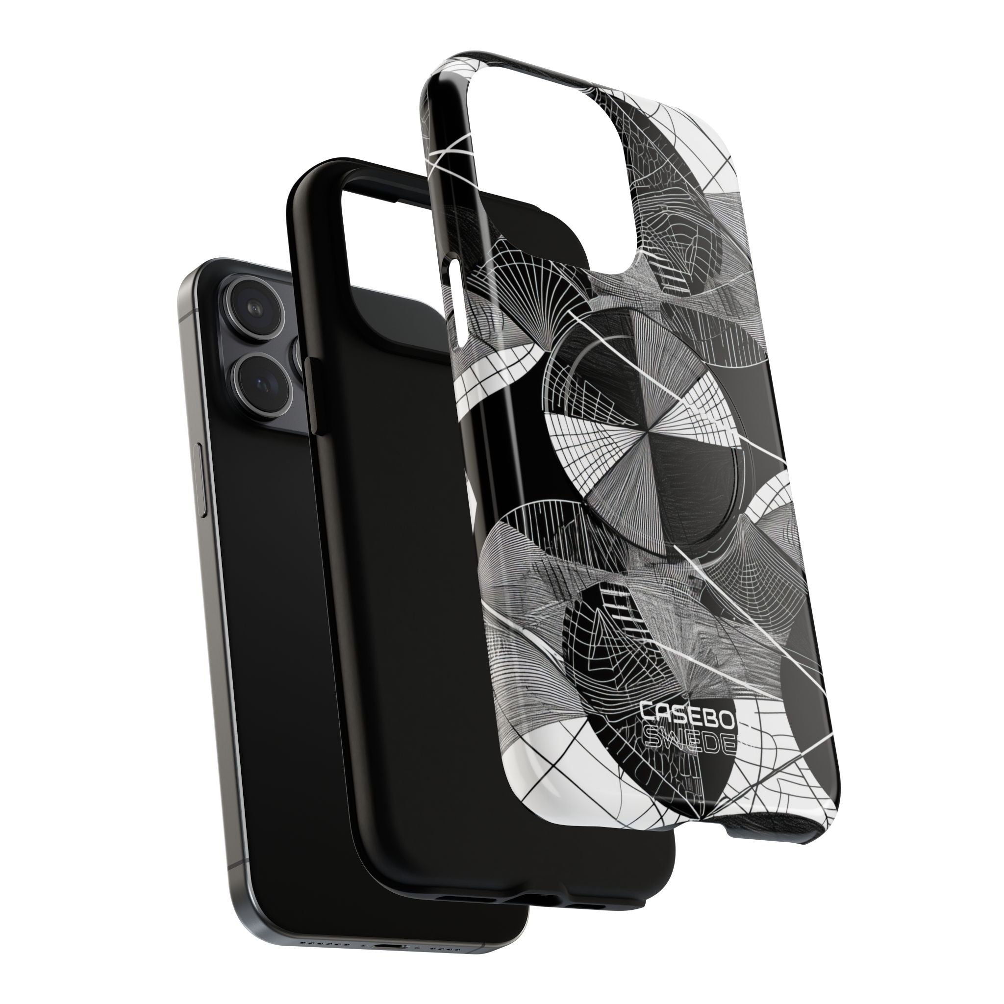 Labirinto a Cerchio Monocromatico iPhone 15 - Tough+
