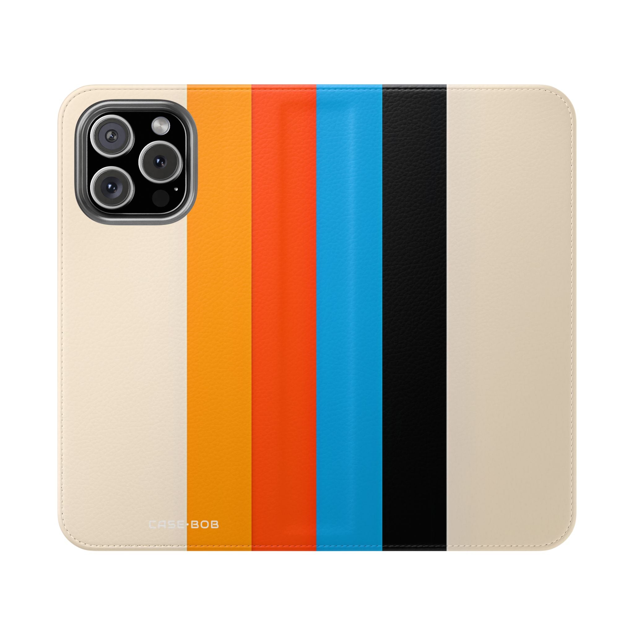 Rainbow Stripes Beige - iPhone 16 Max Case - Wallet