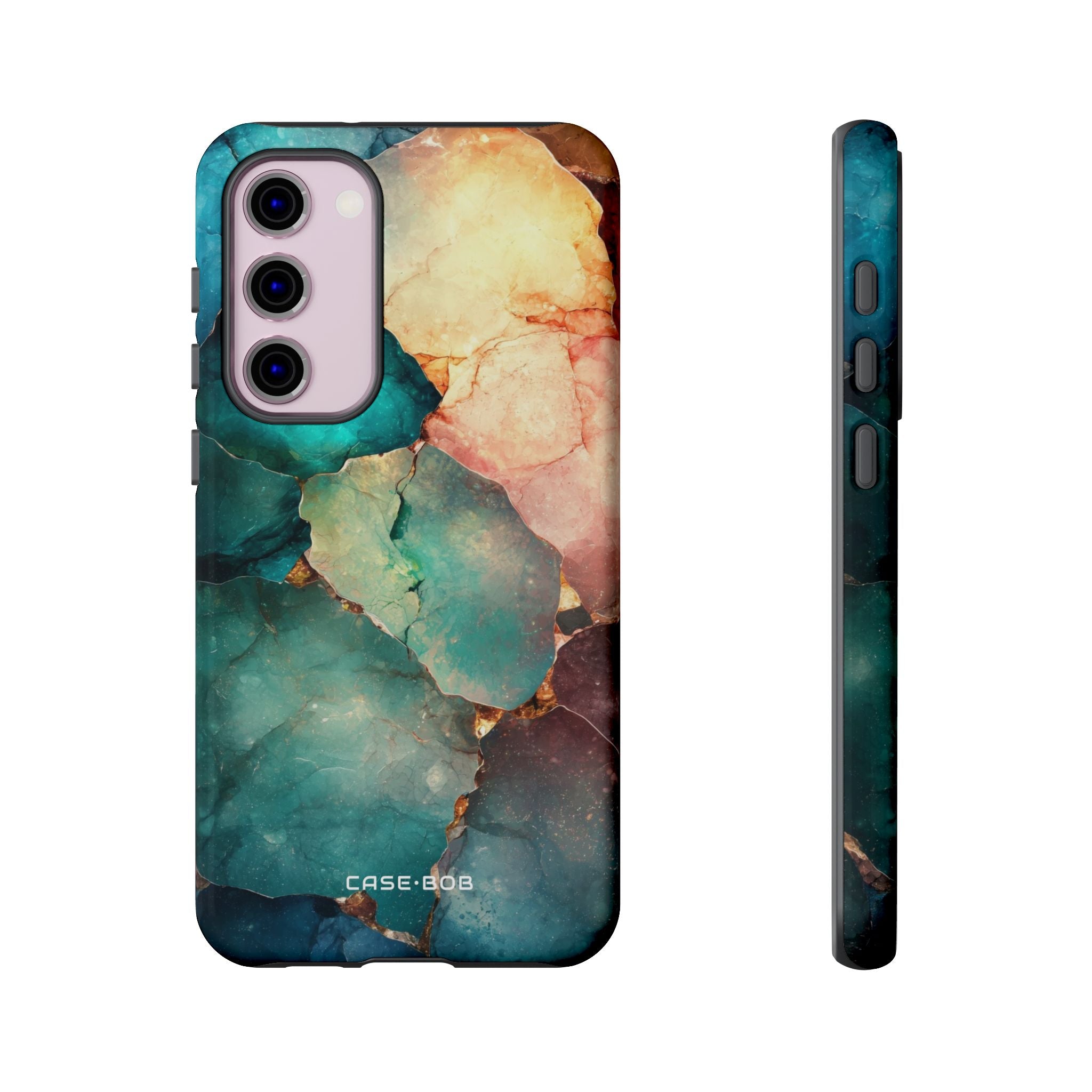 Teal Mosaic Veins Samsung S23 Plus Case - Tough