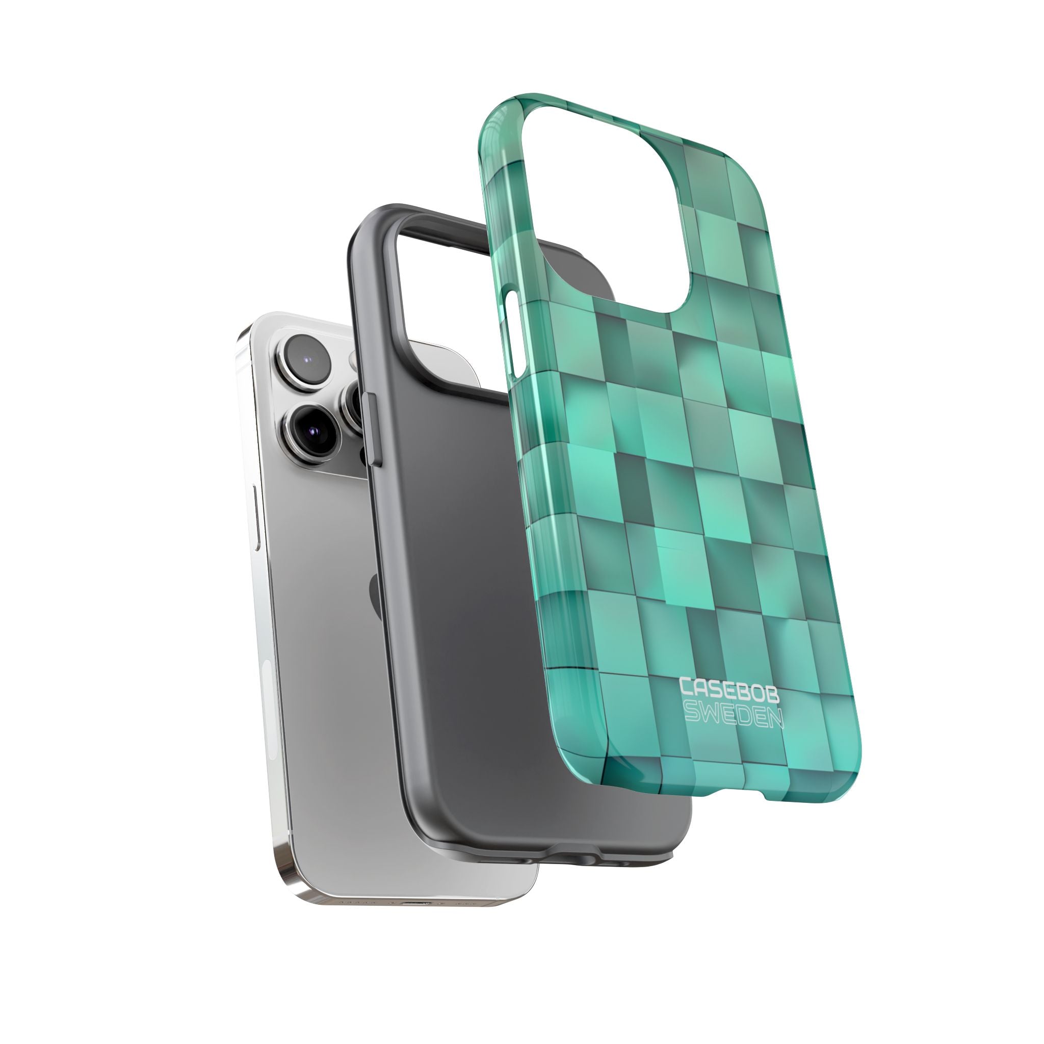 Folded Blue Squares iPhone 14 - Tough