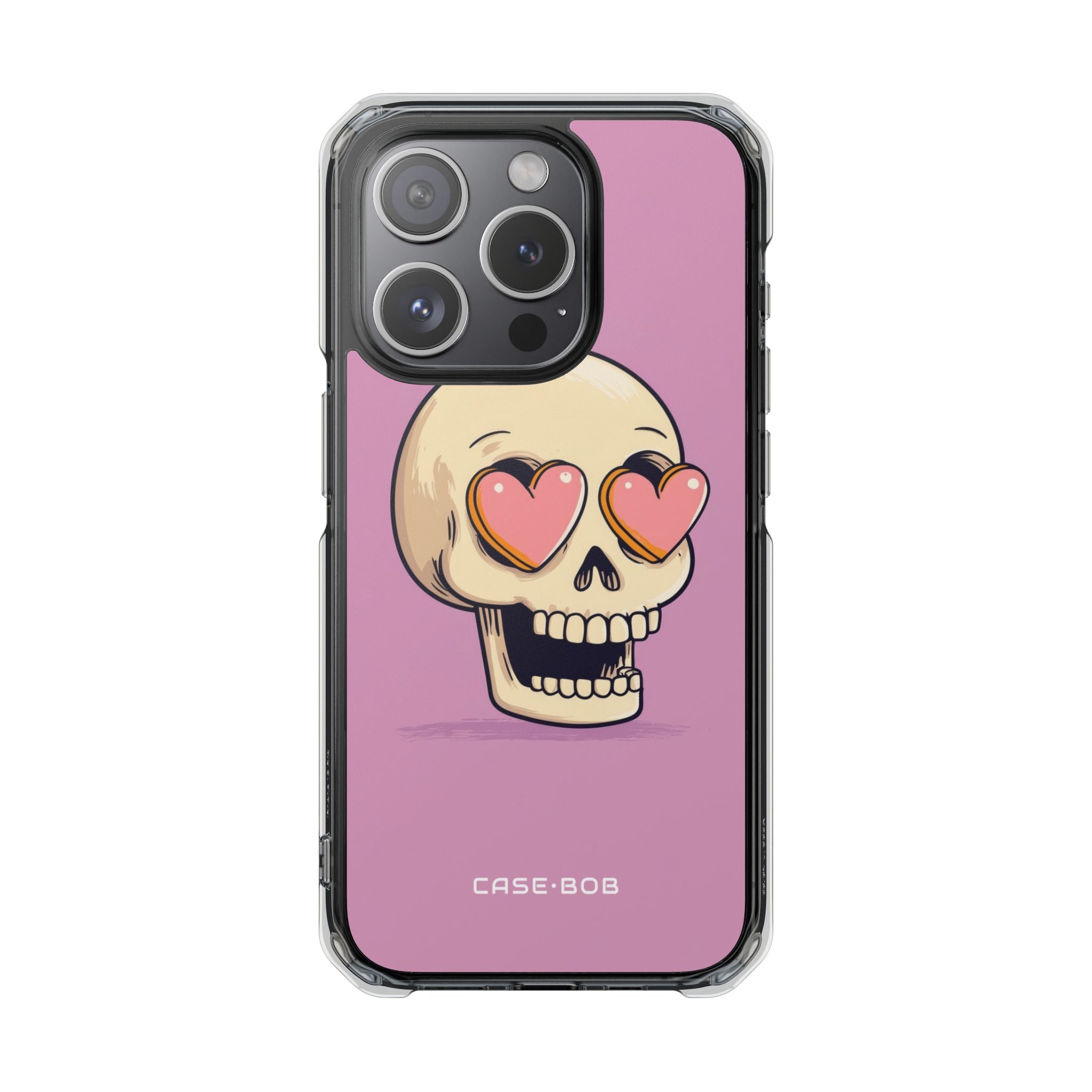 Heart Eyed Skull iPhone 15 Pro Case - Impact