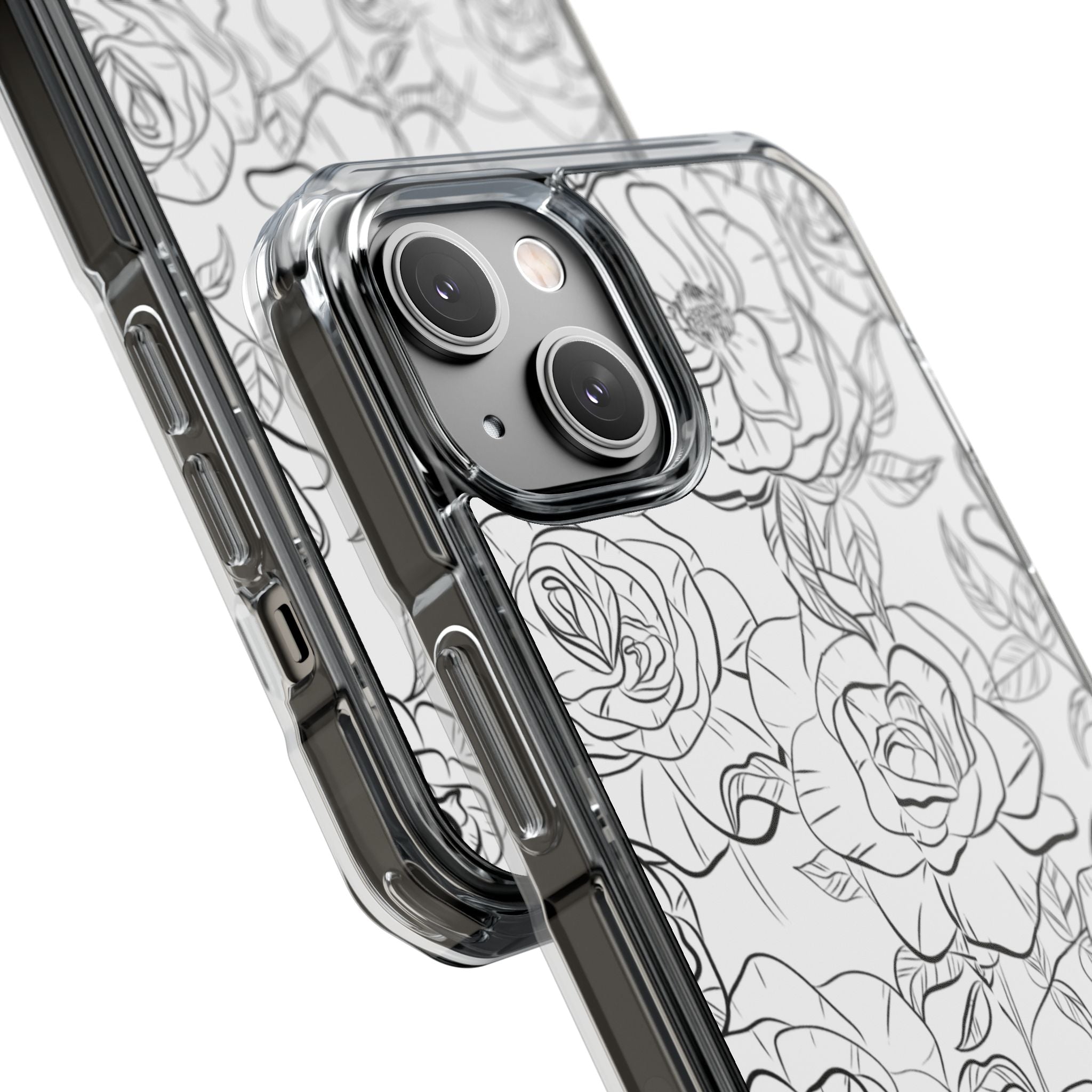Intricate Rose Sketches iPhone Case - Impact