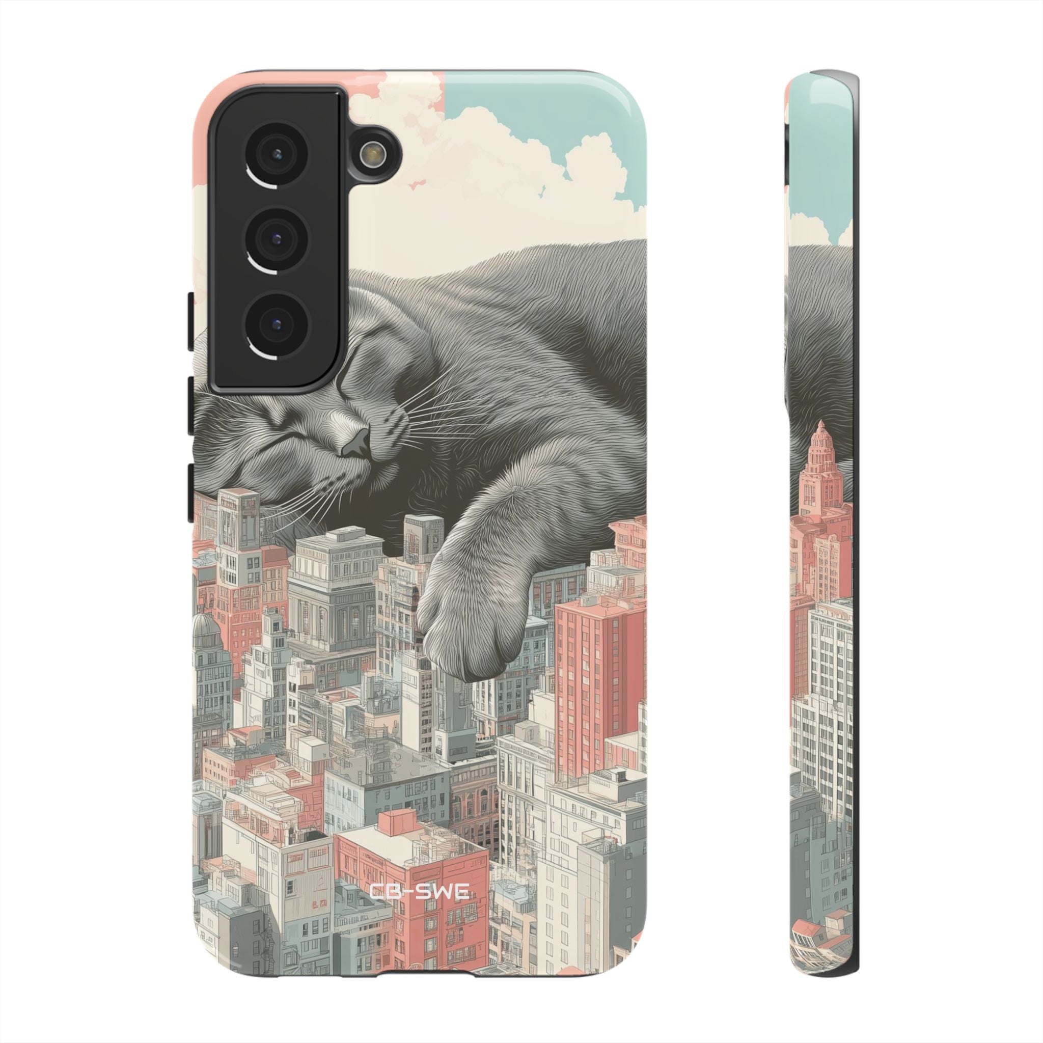 Cat Rests Over City - Samsung Case